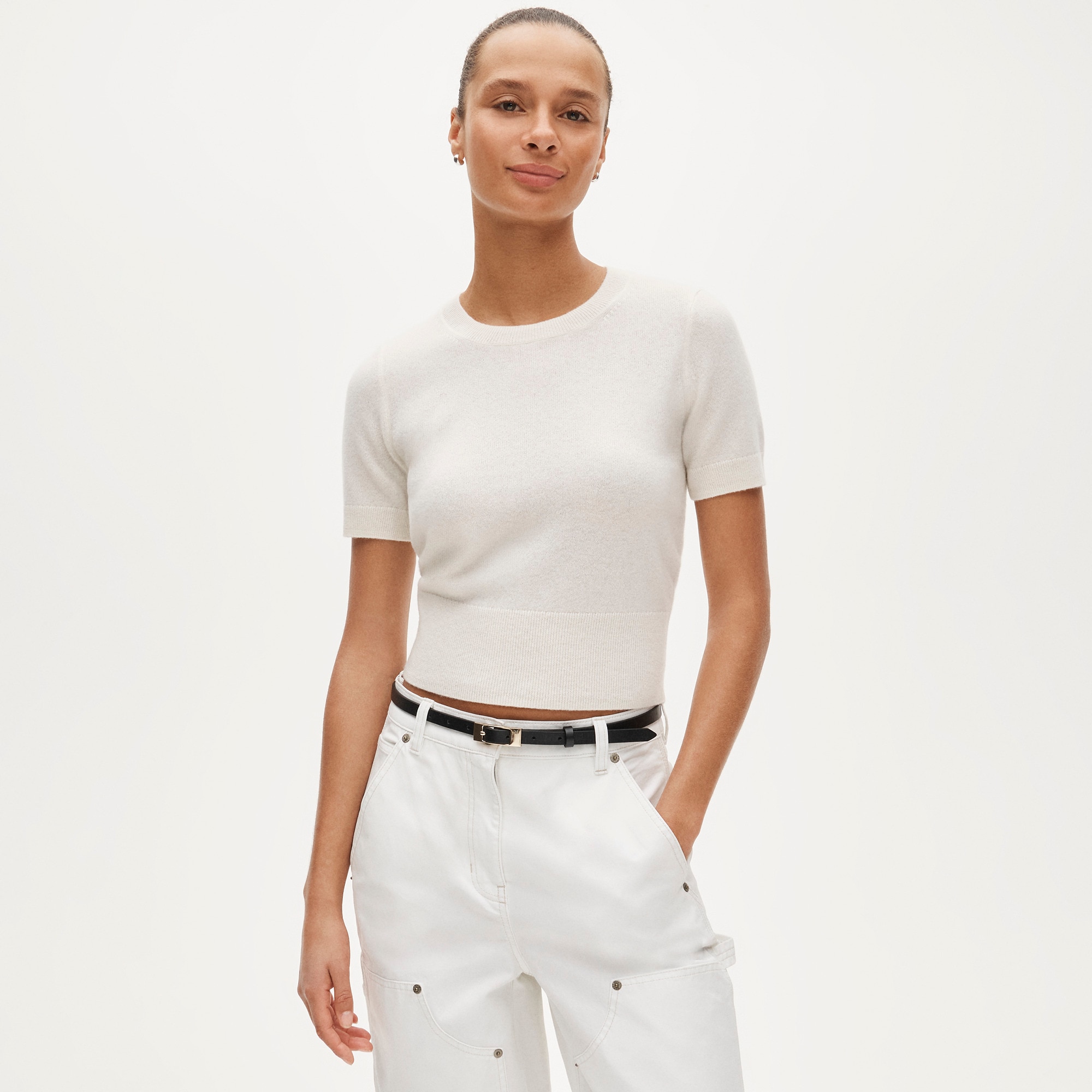 Cashmere shrunken T-shirt