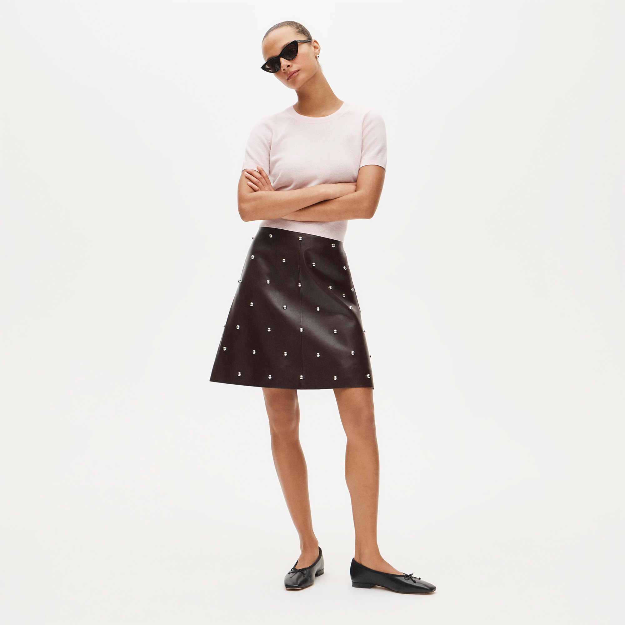 Cashmere shrunken T-shirt