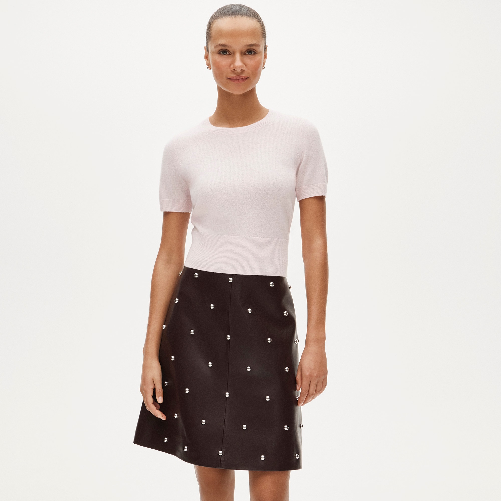 Cashmere shrunken T-shirt