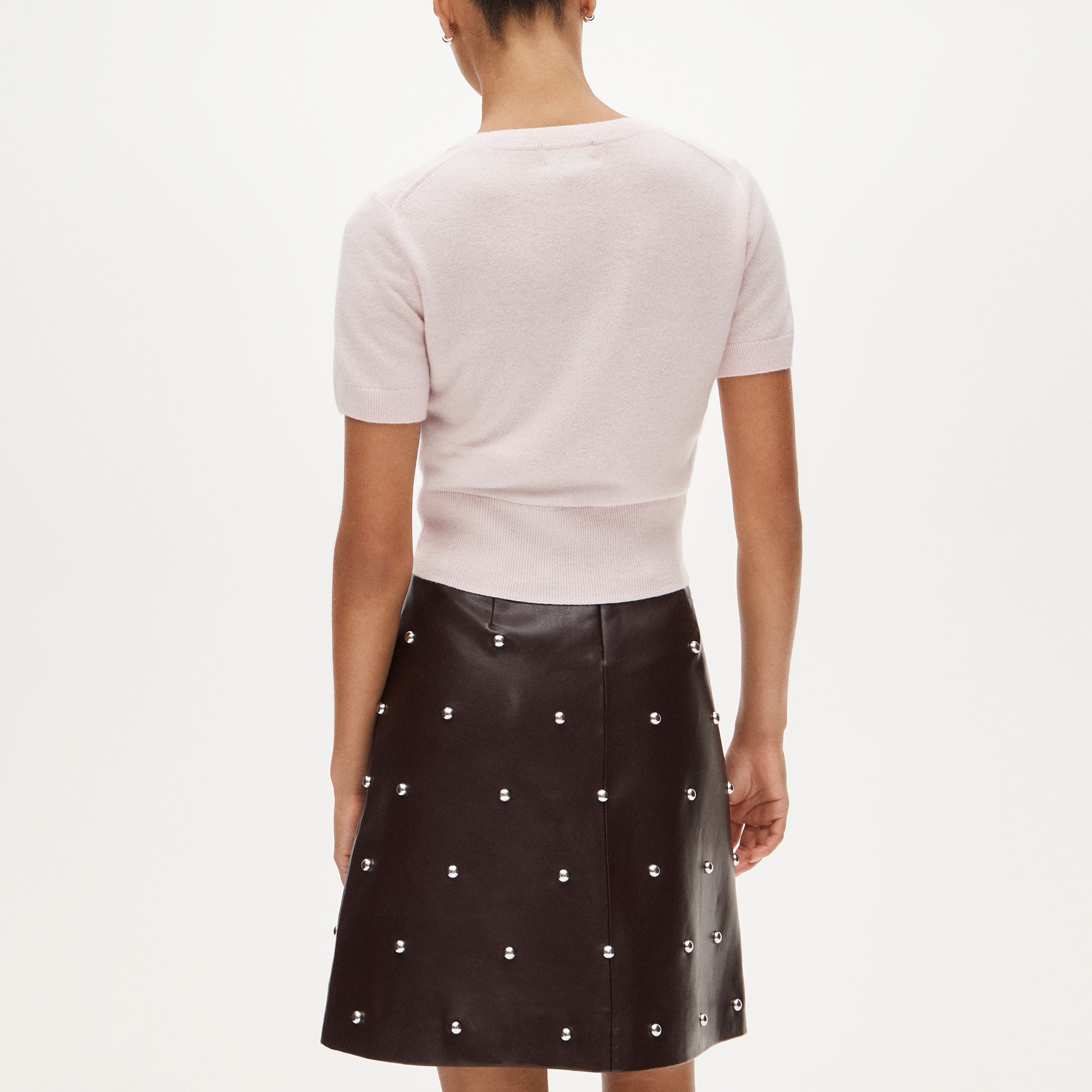 Cashmere shrunken T-shirt