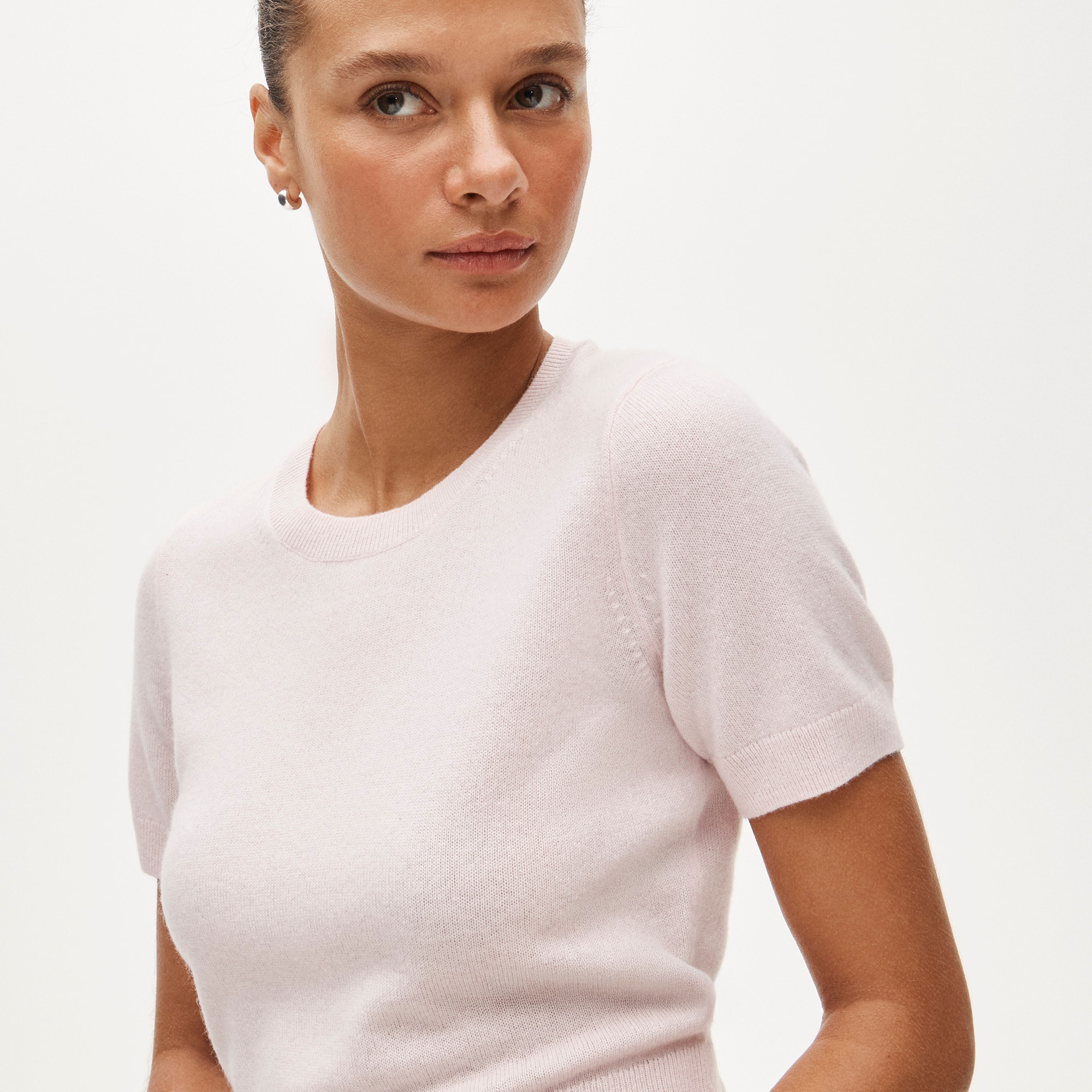 Cashmere shrunken T-shirt