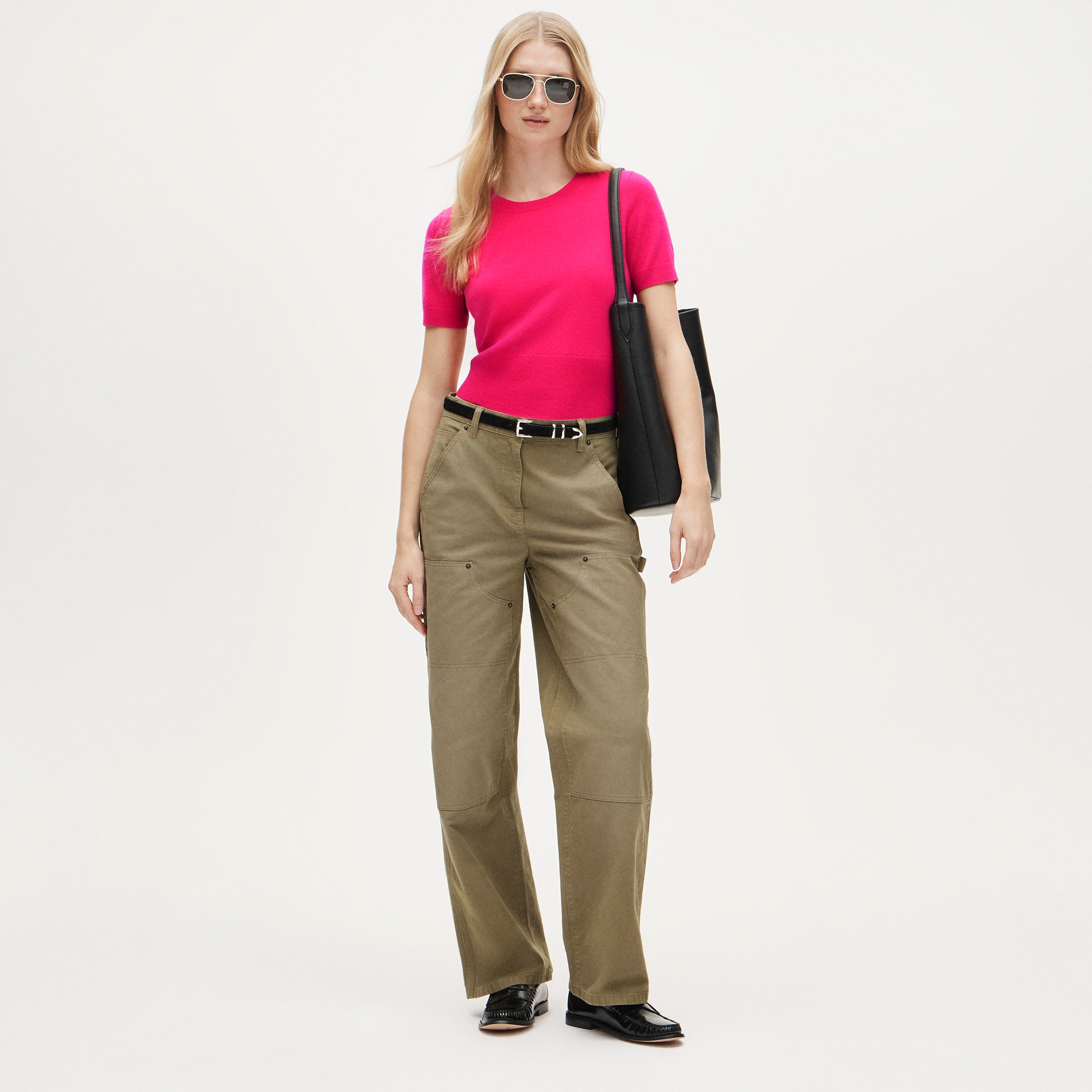 Cashmere shrunken T-shirt