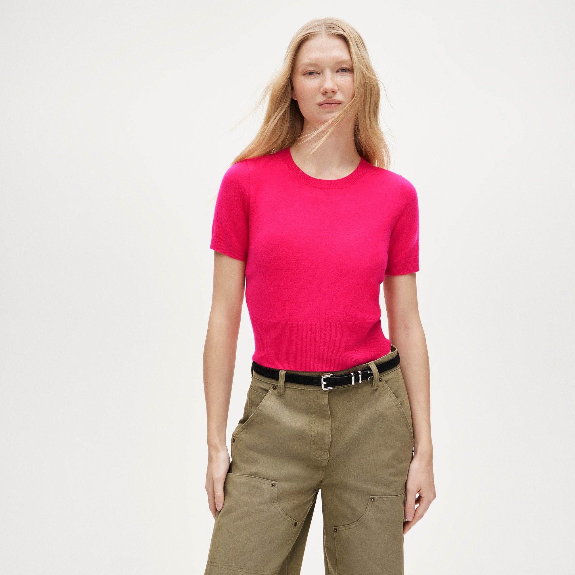 womens Cashmere shrunken T-shirt