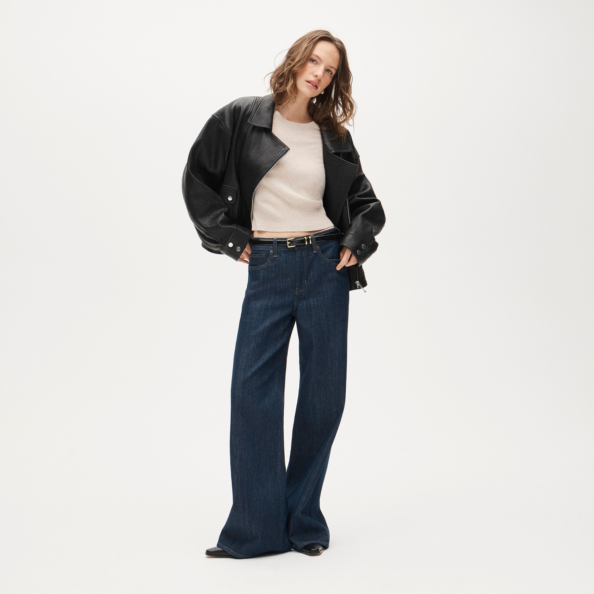Cashmere shrunken T-shirt