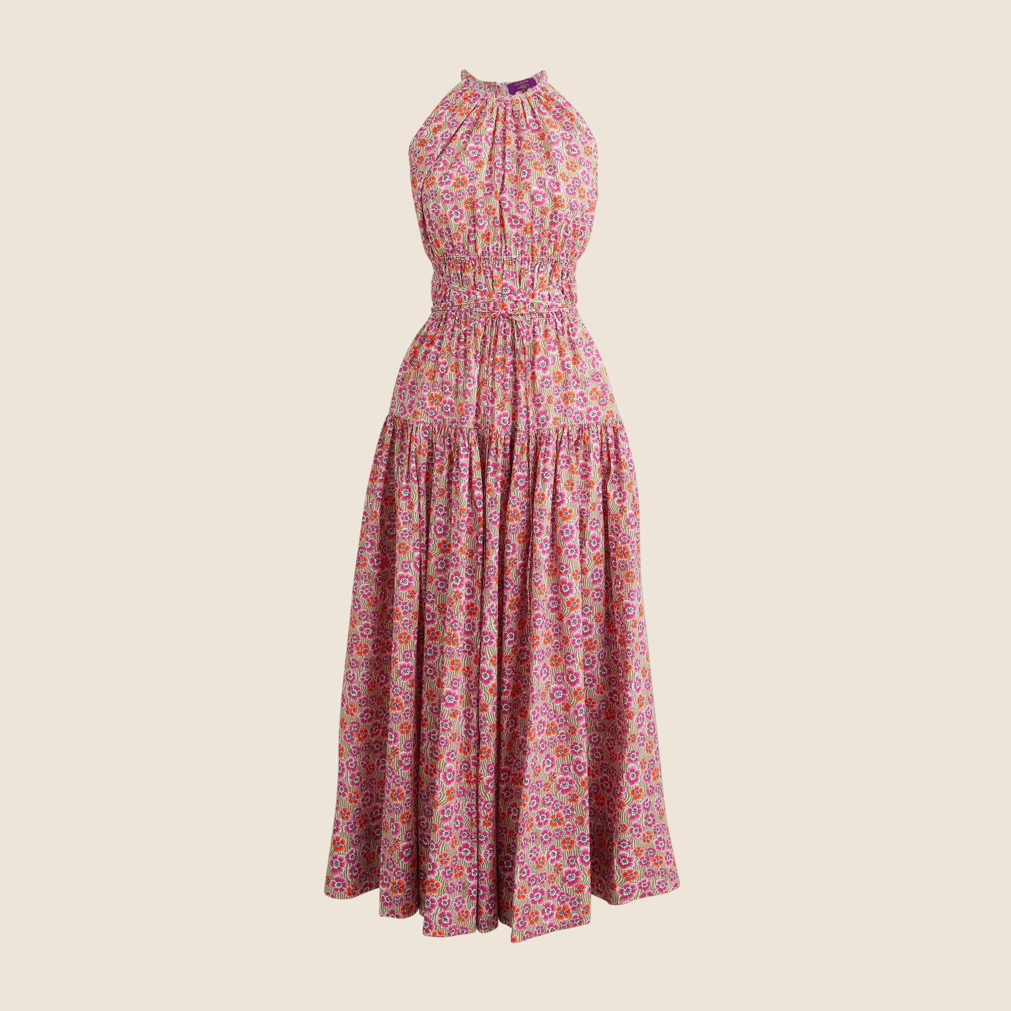 J.Crew Tie waist Halter Dress In Liberty Ellie Fabric For Women