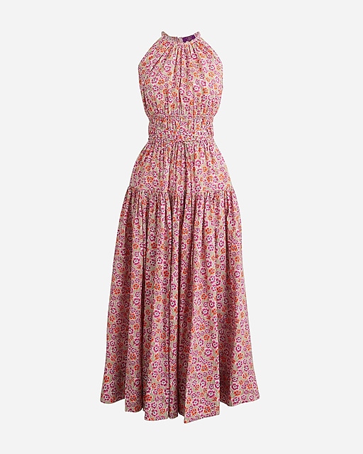 womens Halter-neck midi dress in Liberty&reg; Ellie fabric