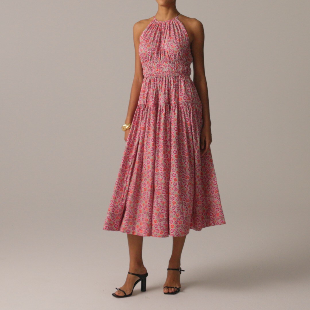 Vestido Tie-waist Halter Mujer Rosas Mexico De Set Mexicano