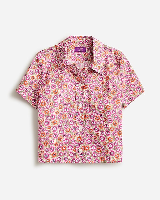  Cropped gamine shirt in Liberty&reg; Ellie fabric