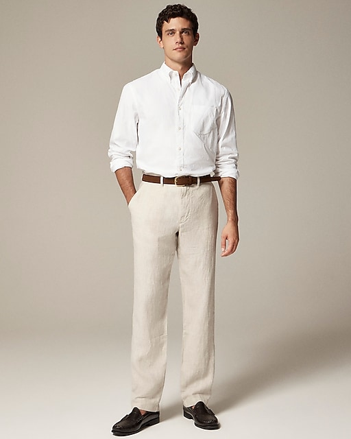 J.Crew: BEAMS PLUS Cotton Sateen Pleated Baker Pant For Men J.Crew: BEAMS PLUS Cotton Sateen Pleated Baker Pant For Men