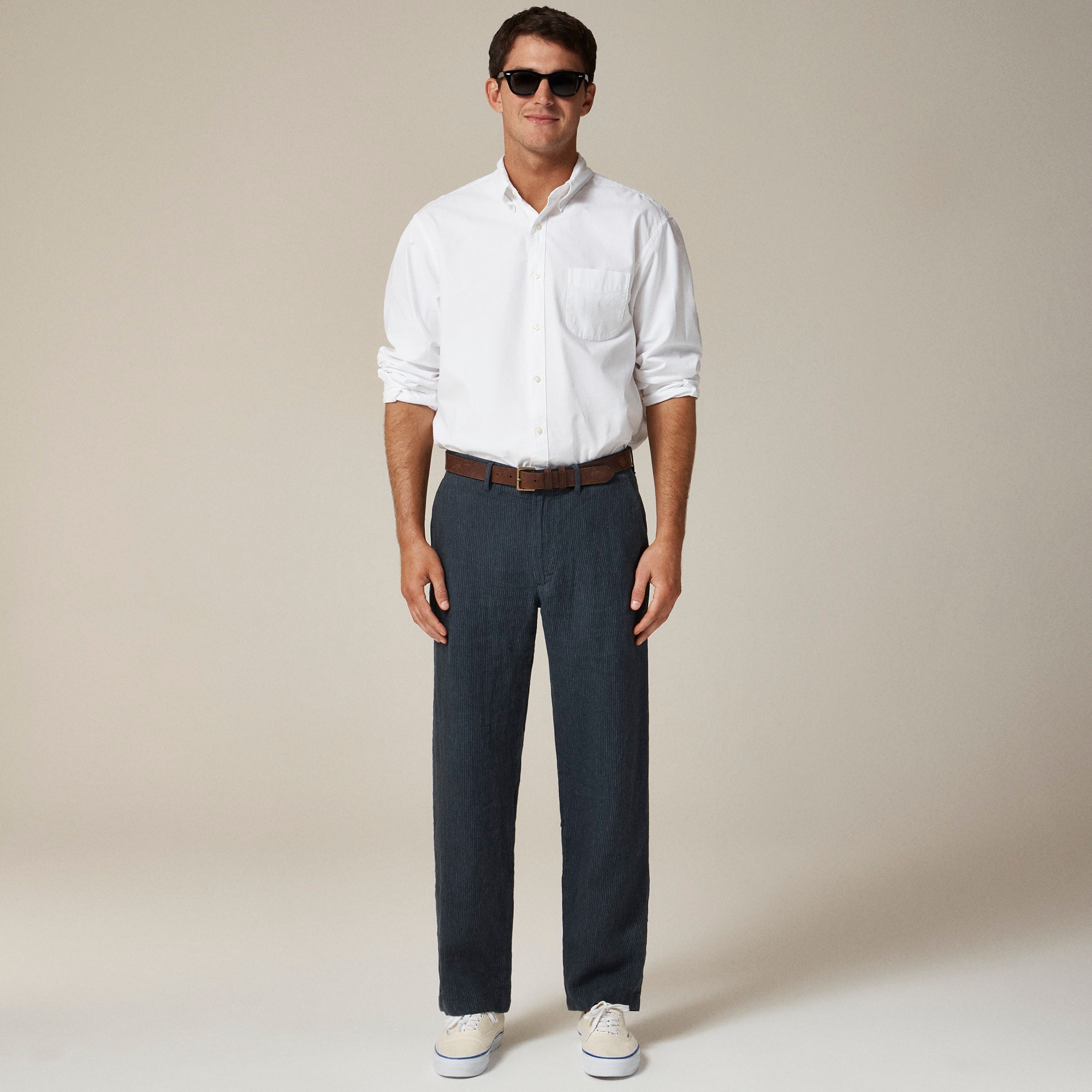 Classic-fit linen trouser