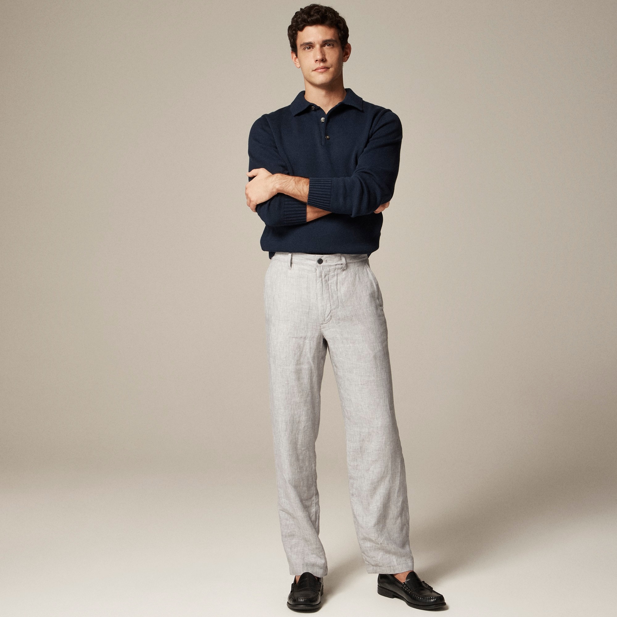 Classic-fit linen trouser