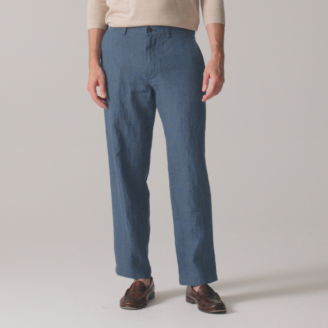 Classic-fit linen trouser