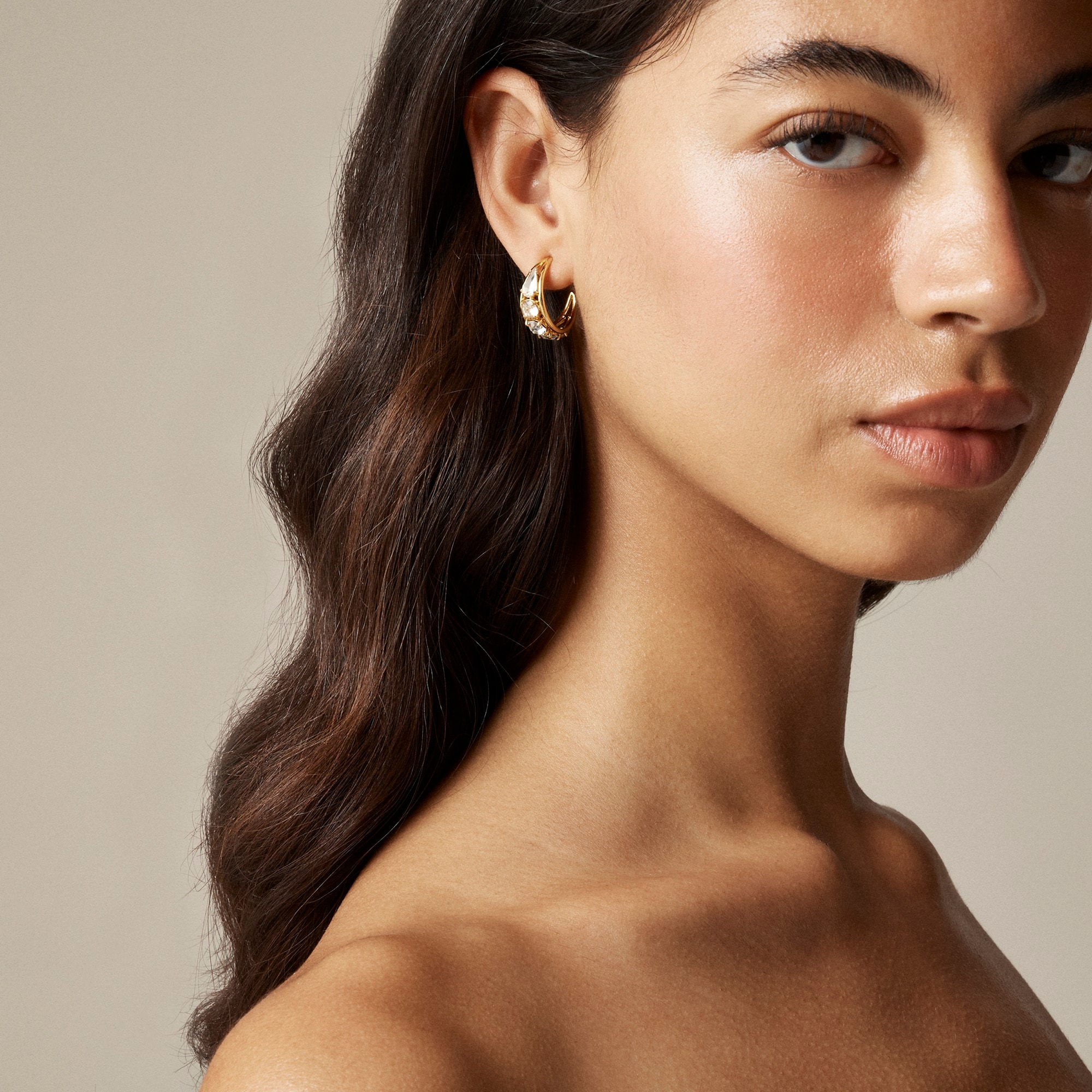 j.crew: crystal hoop earrings for women