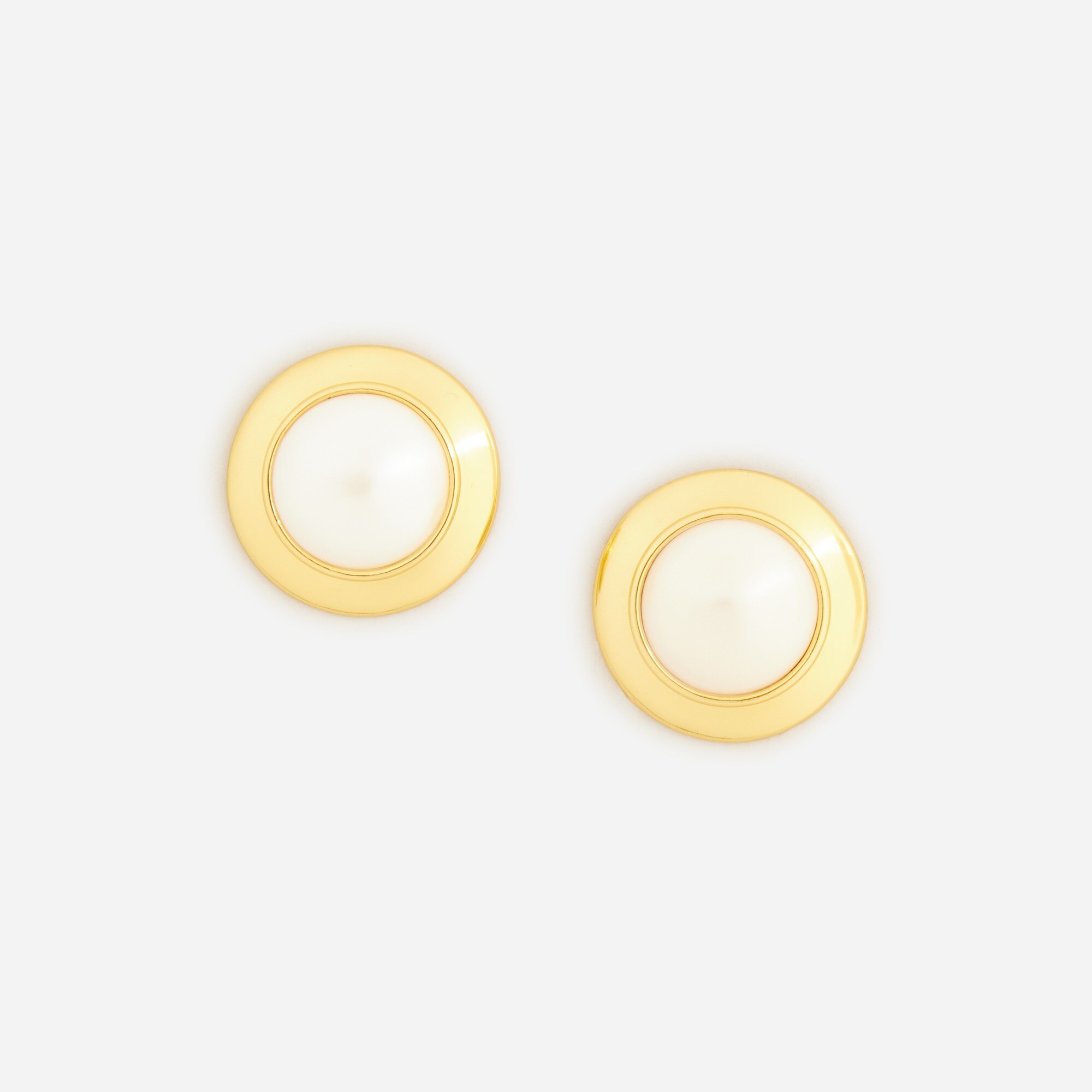 Domed pearl stud earrings