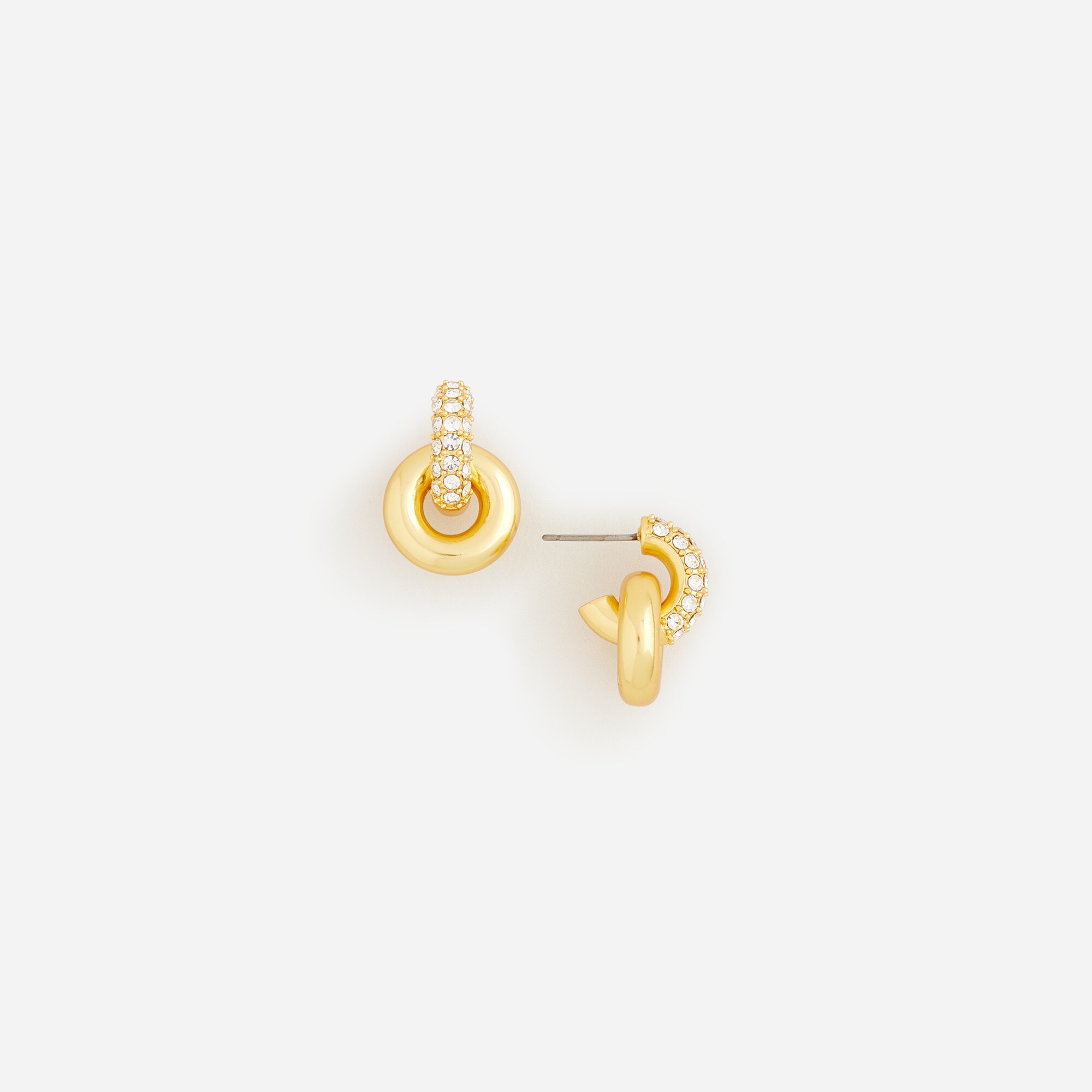  Pav&eacute; crystal layered hoop earrings