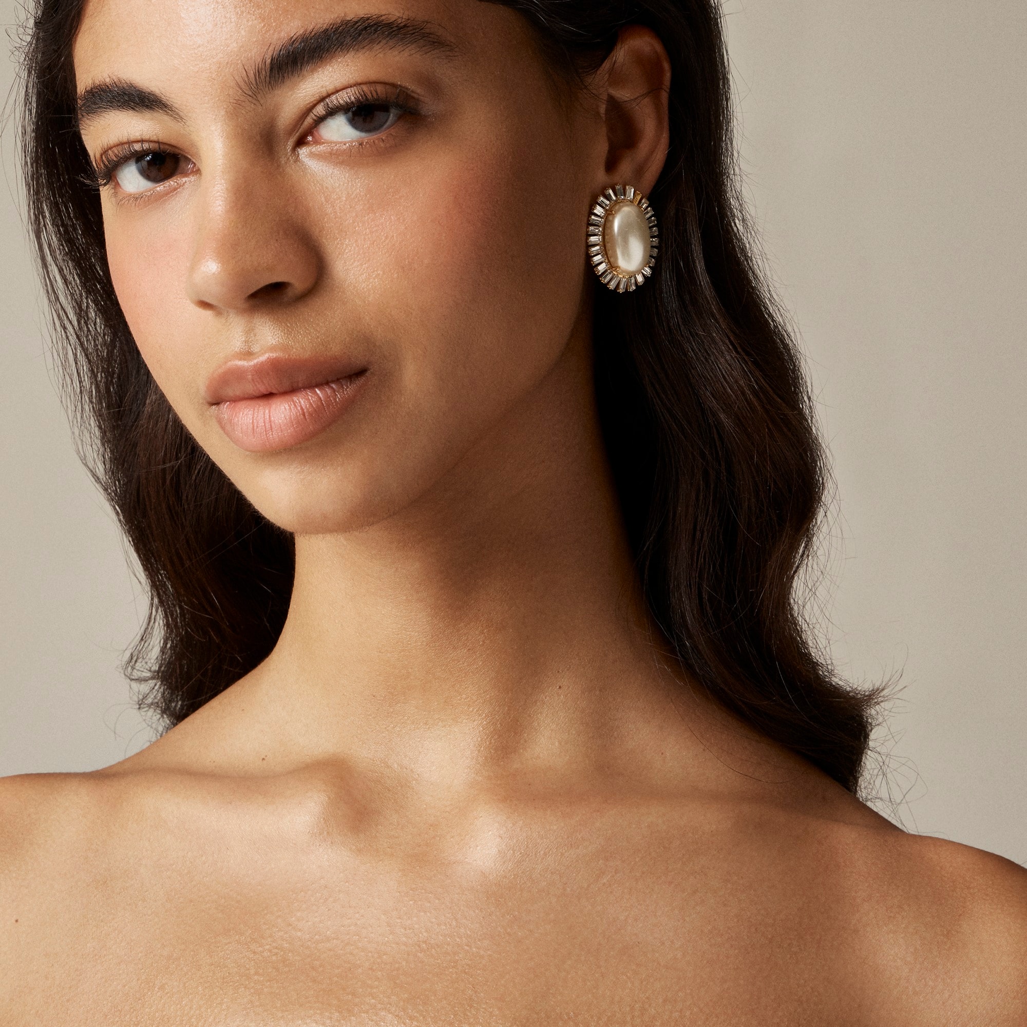 j.crew: oversized faux-pearl and crystal stud earrings for women