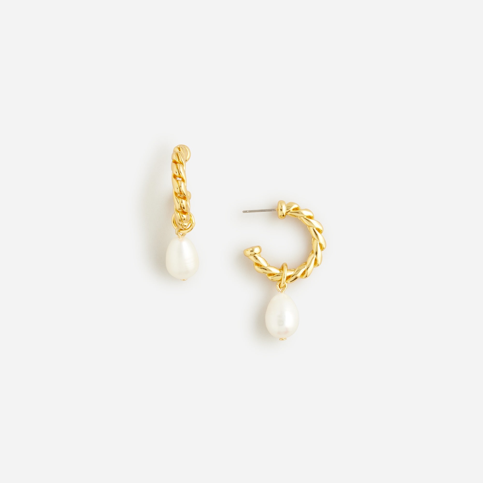 womens Textured freshwater pearl drop earrings