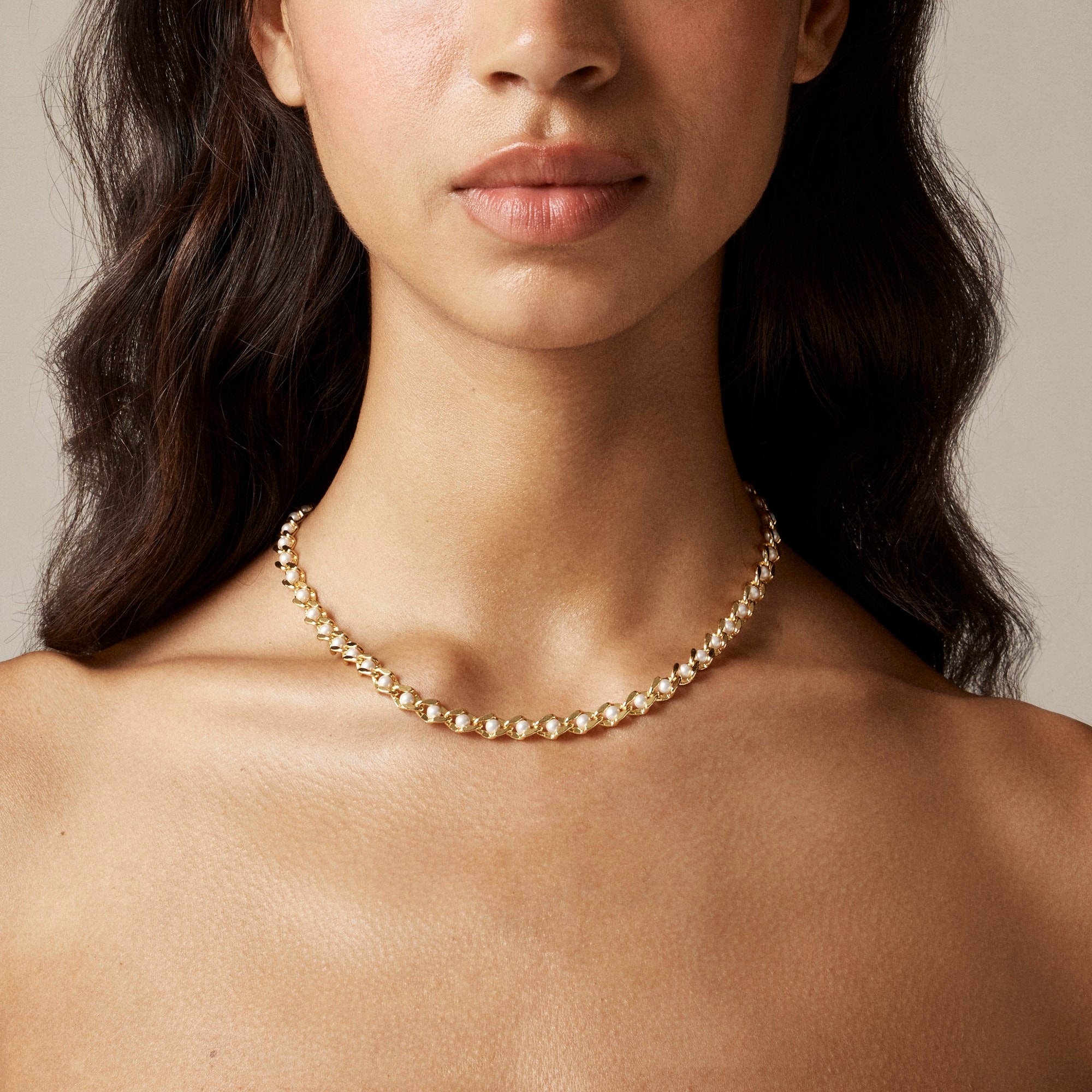 womens Pearl chain necklace