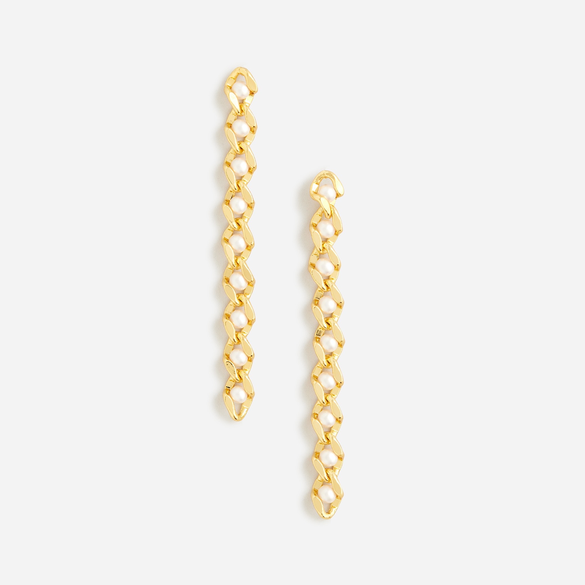 womens Linear pearl chain earrings