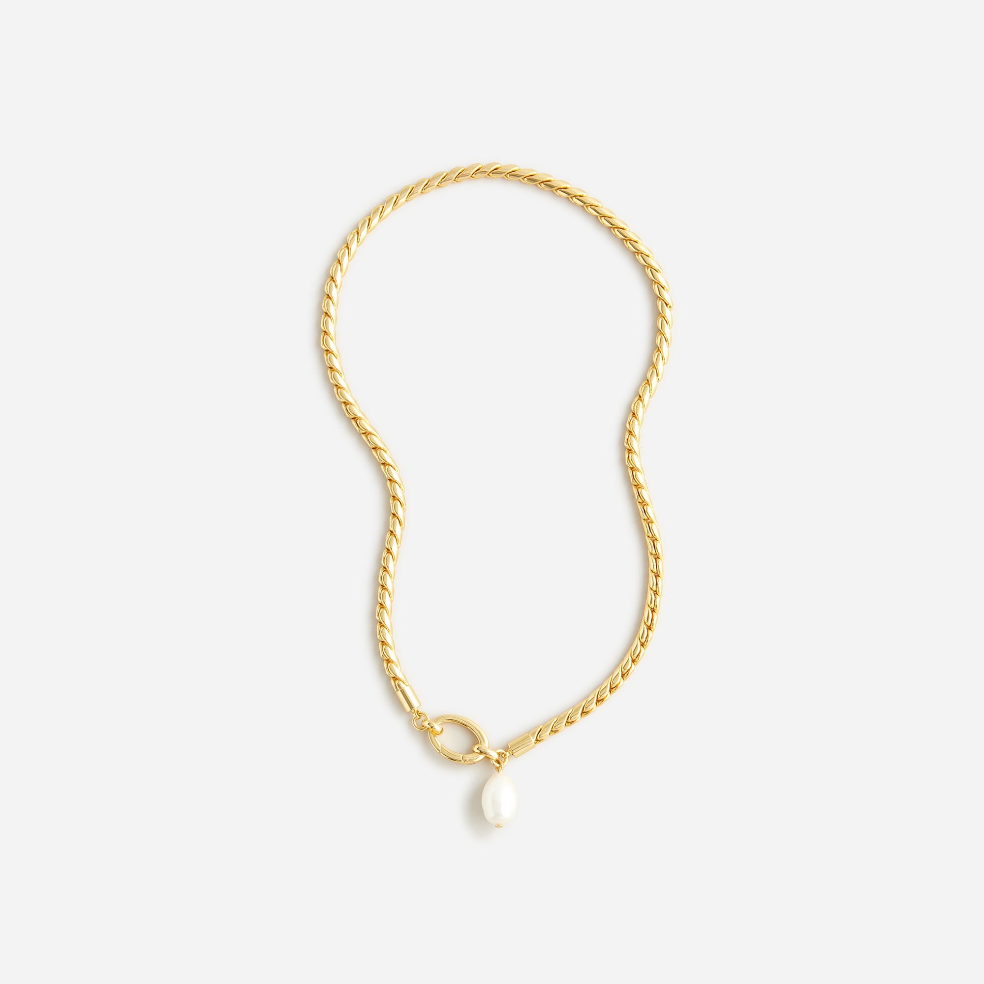 womens Rope chain freshwater pearl necklace