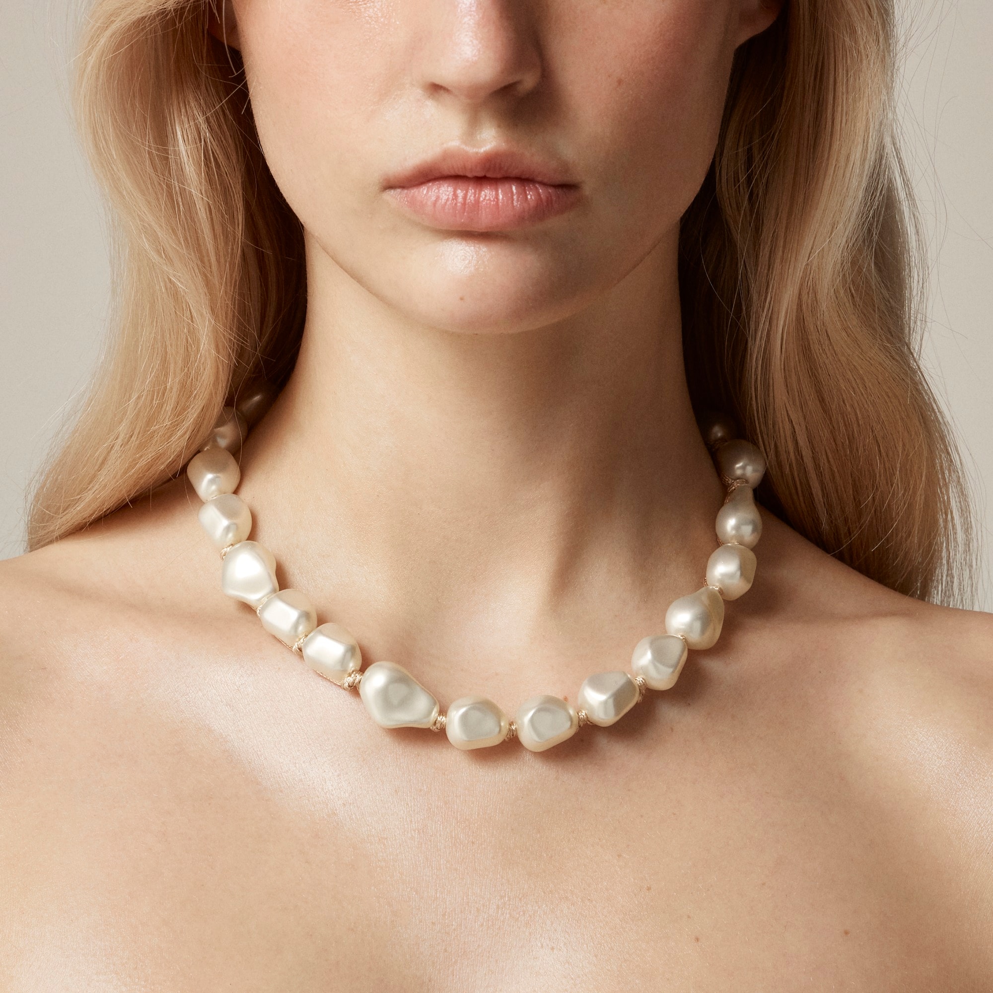 womens Rope-tied pearl necklace