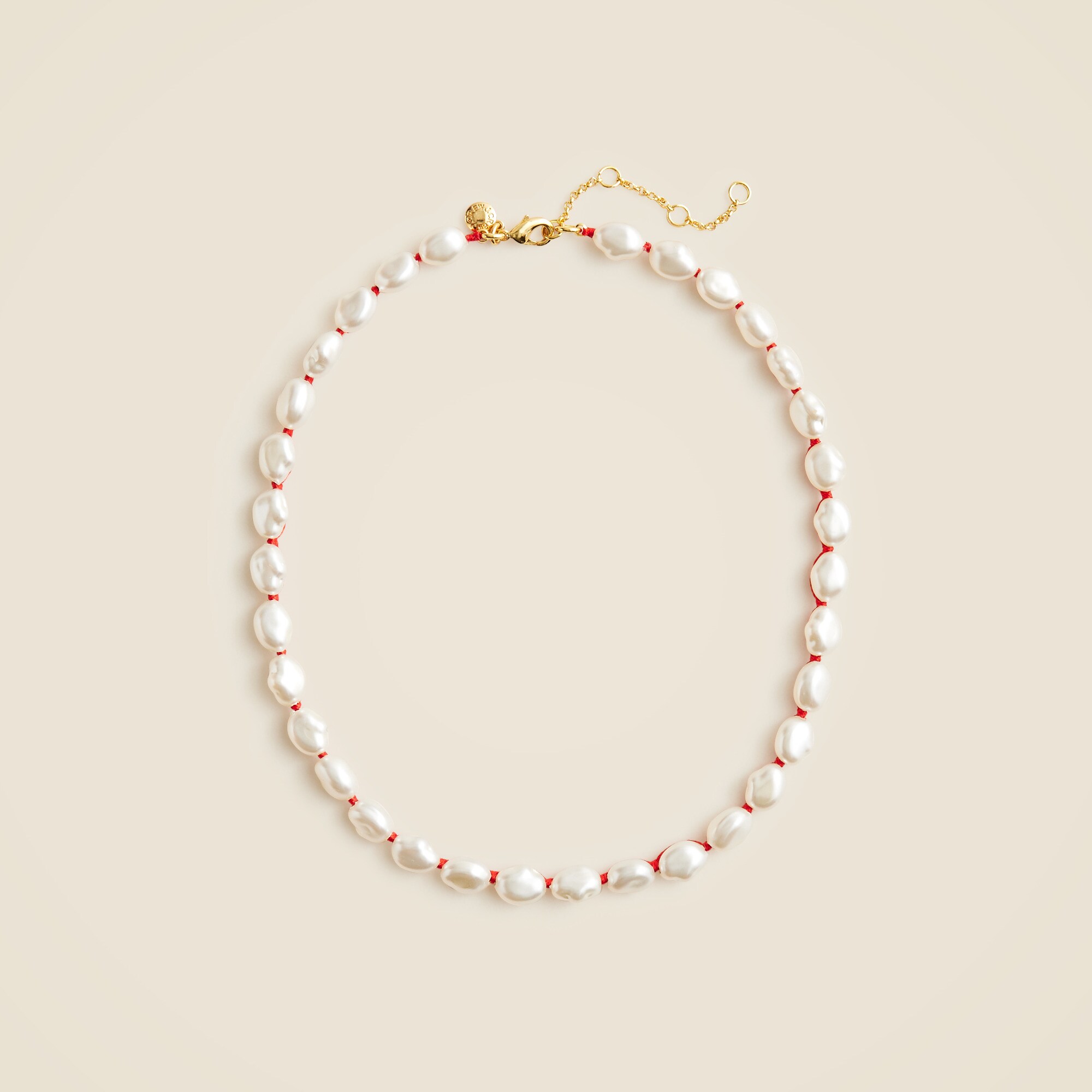 womens Rope-tied pearl necklace