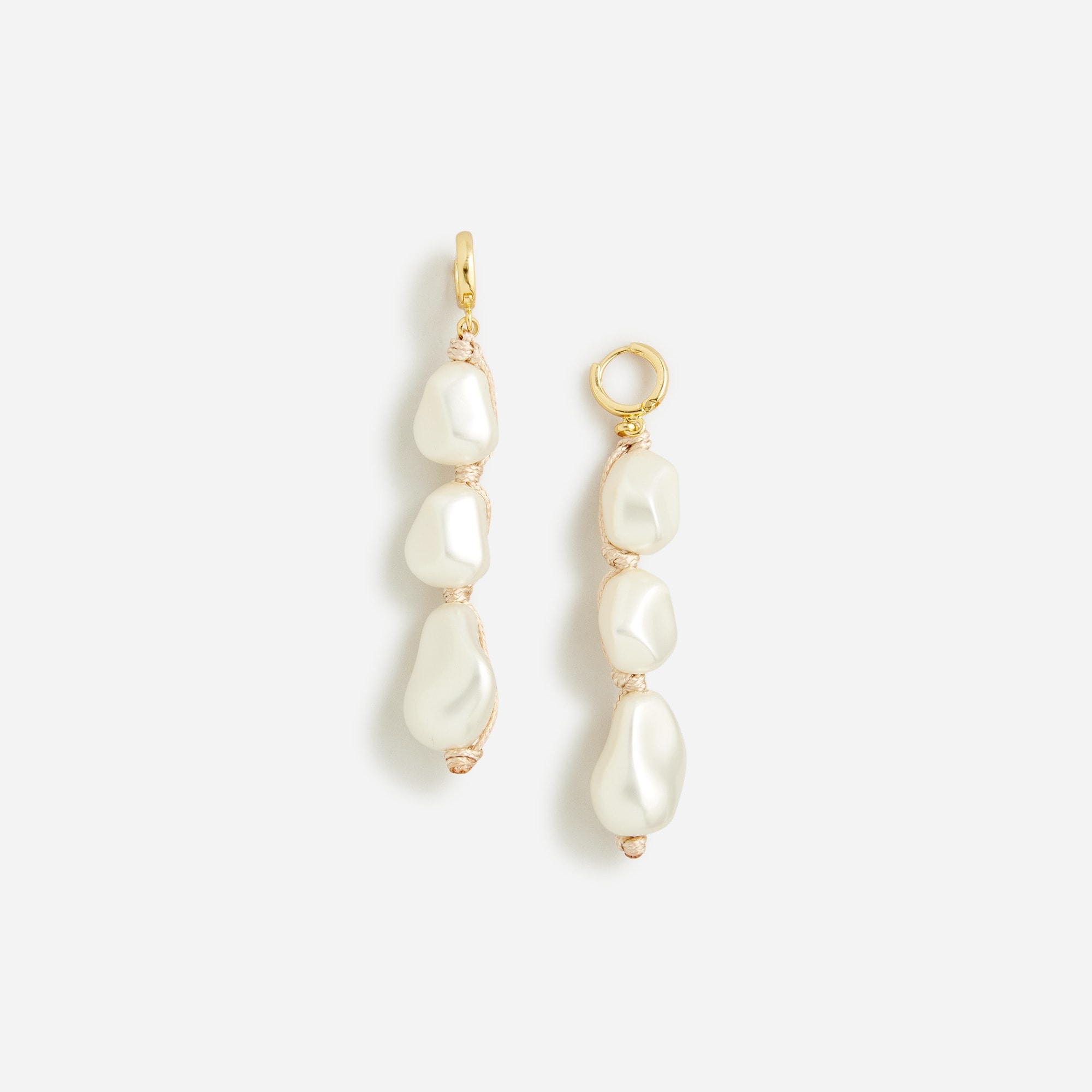 womens Pearl rope linear earrings