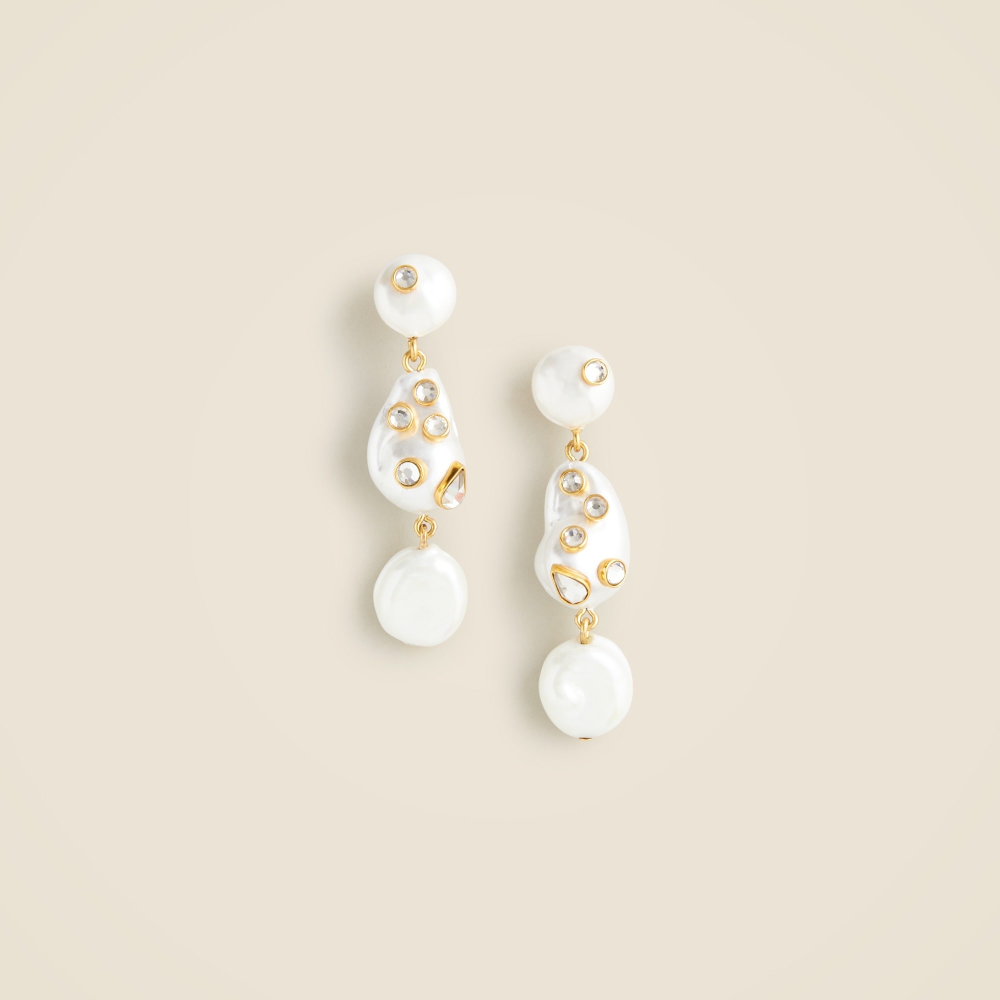 Crystal-embellished Pearl Drop Earrings For Women | J.Crew