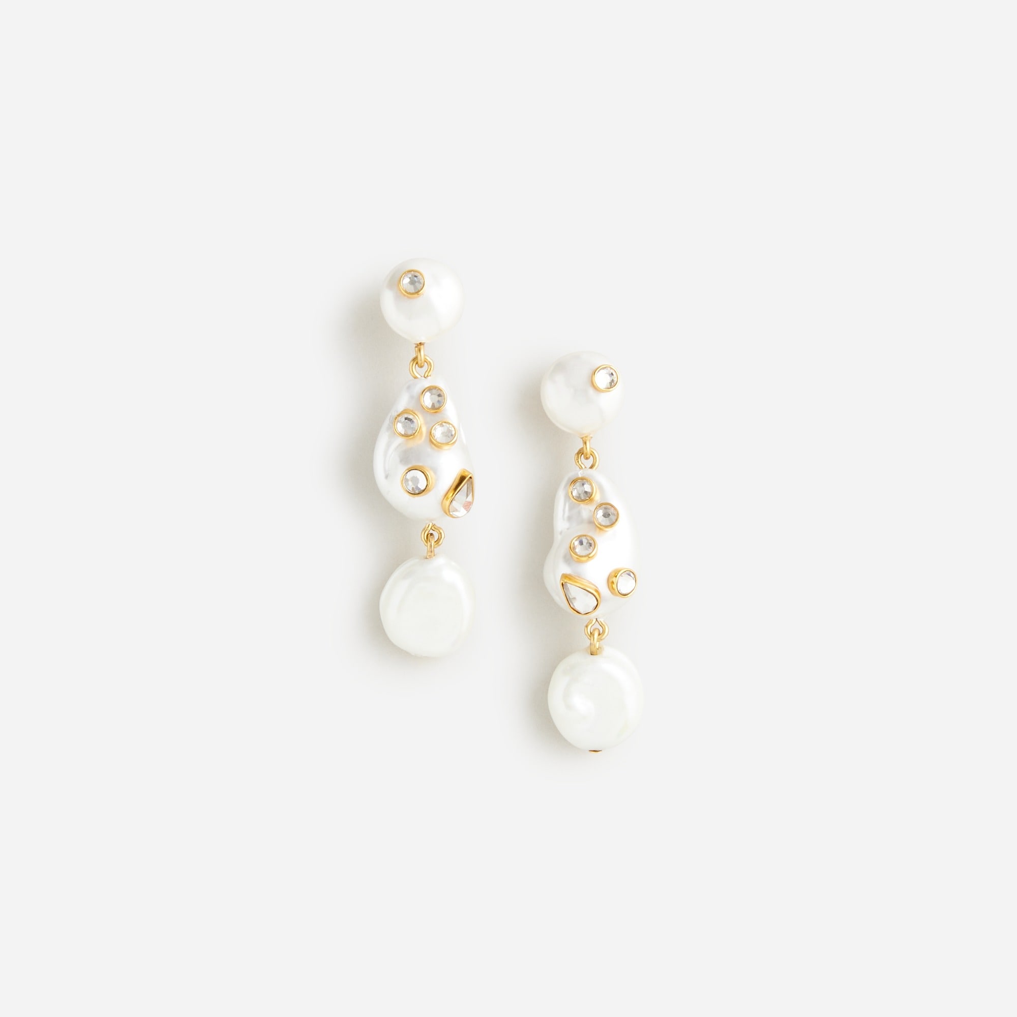 womens Crystal-embellished pearl drop earrings