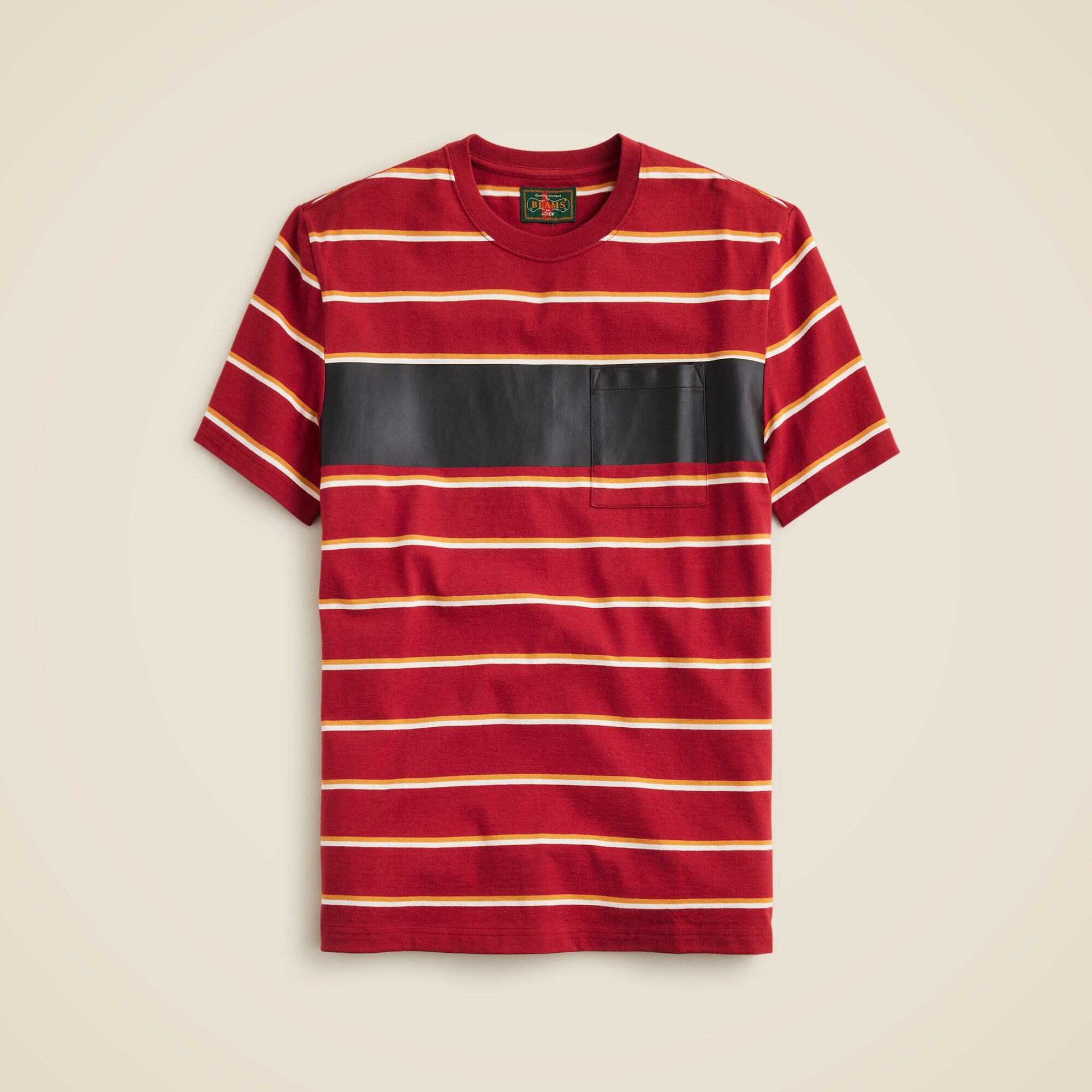 BEAMS PLUS X J.Crew striped T-shirt with applied detail