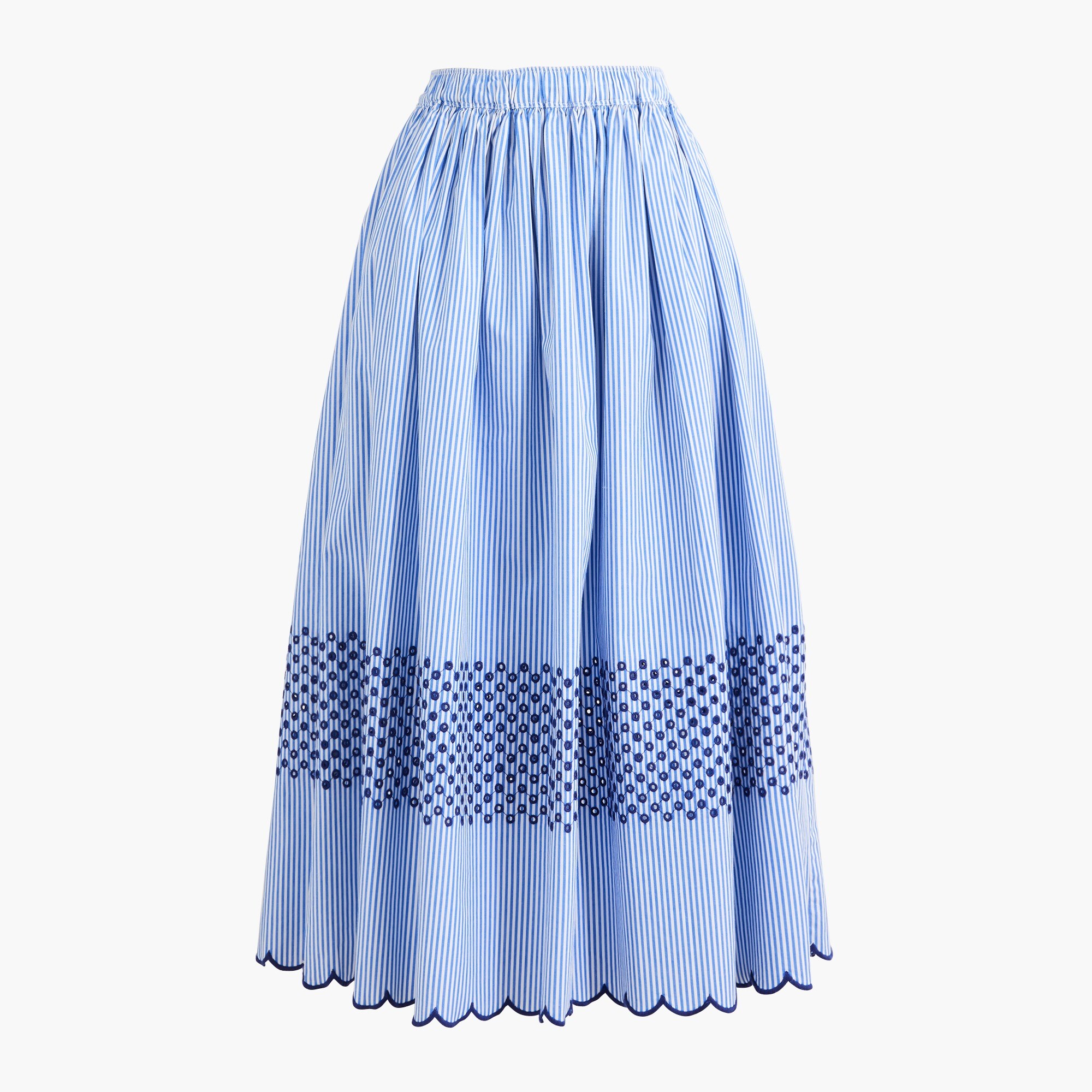 Embroidered midi skirt