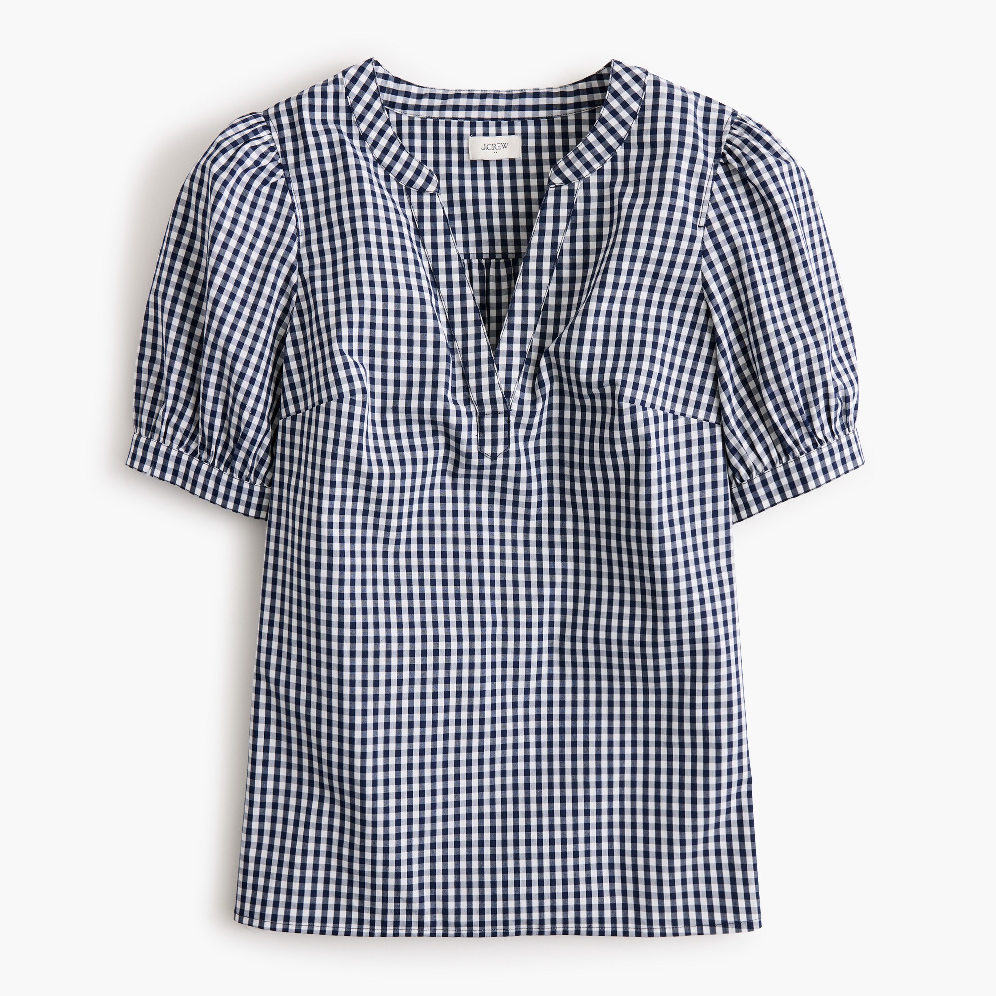 Printed short-sleeve poplin top