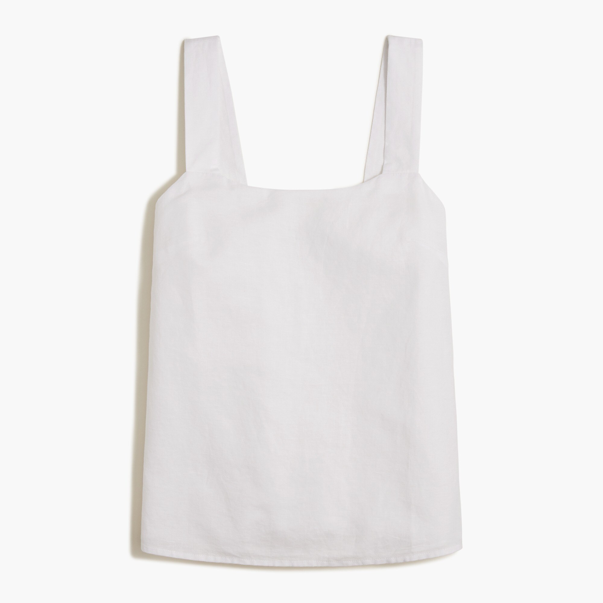 Linen-blend squareneck tank top