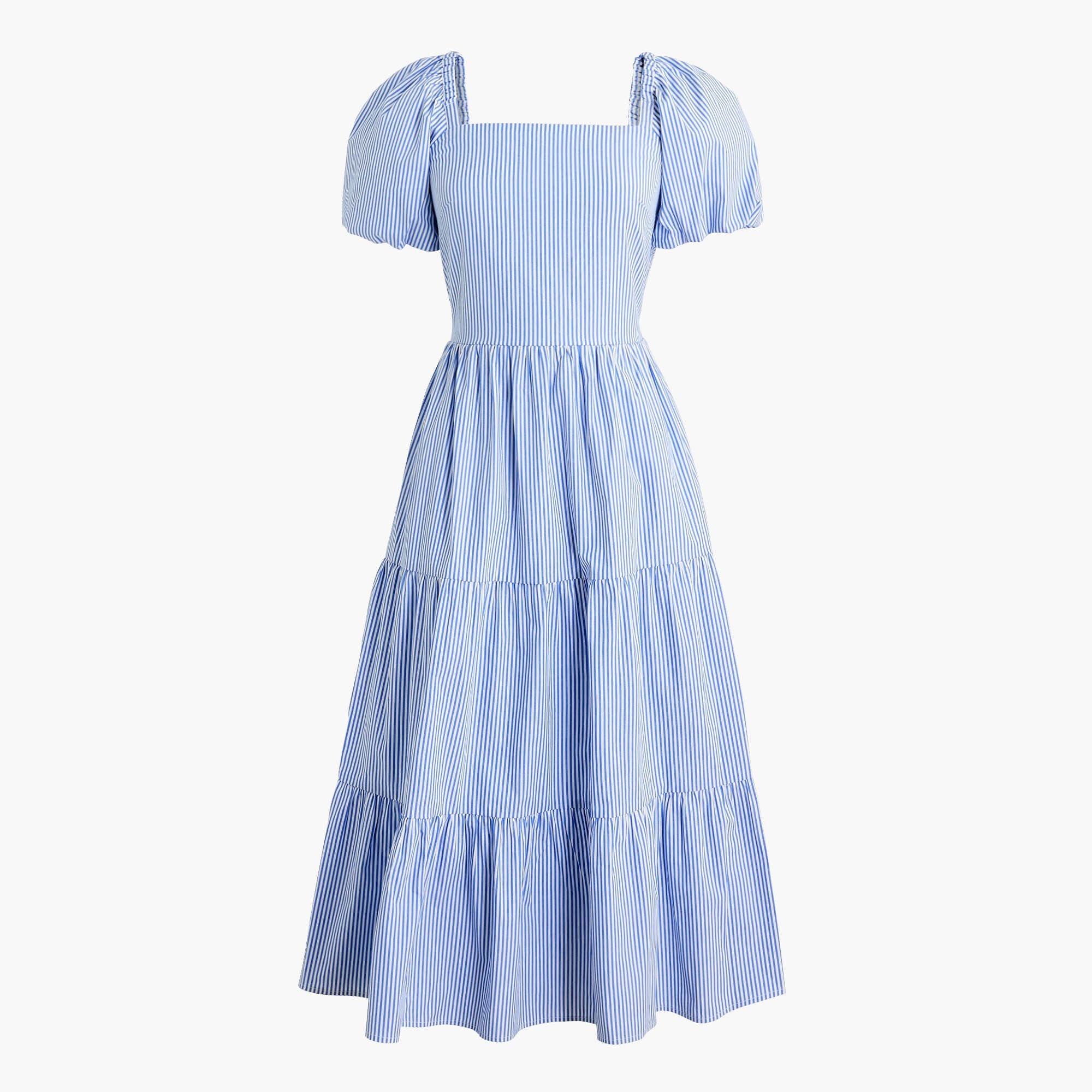 womens Tiered midi dress with puff sleeves