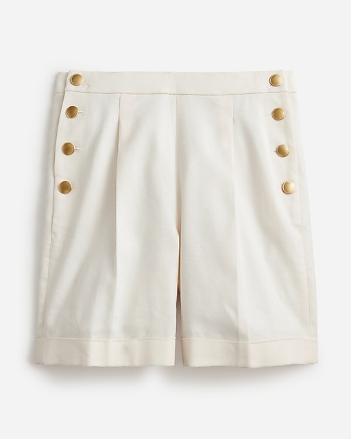  Sailor pleated short in stretch linen blend