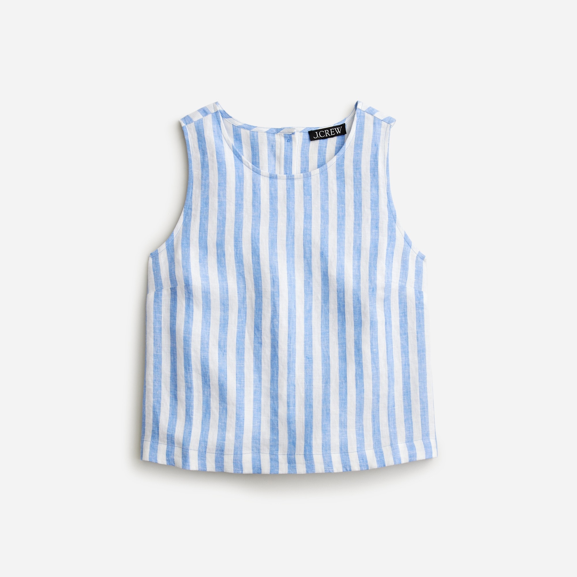 womens Maxine button-back top in striped linen