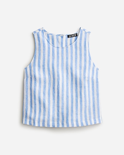 womens Maxine button-back top in striped linen