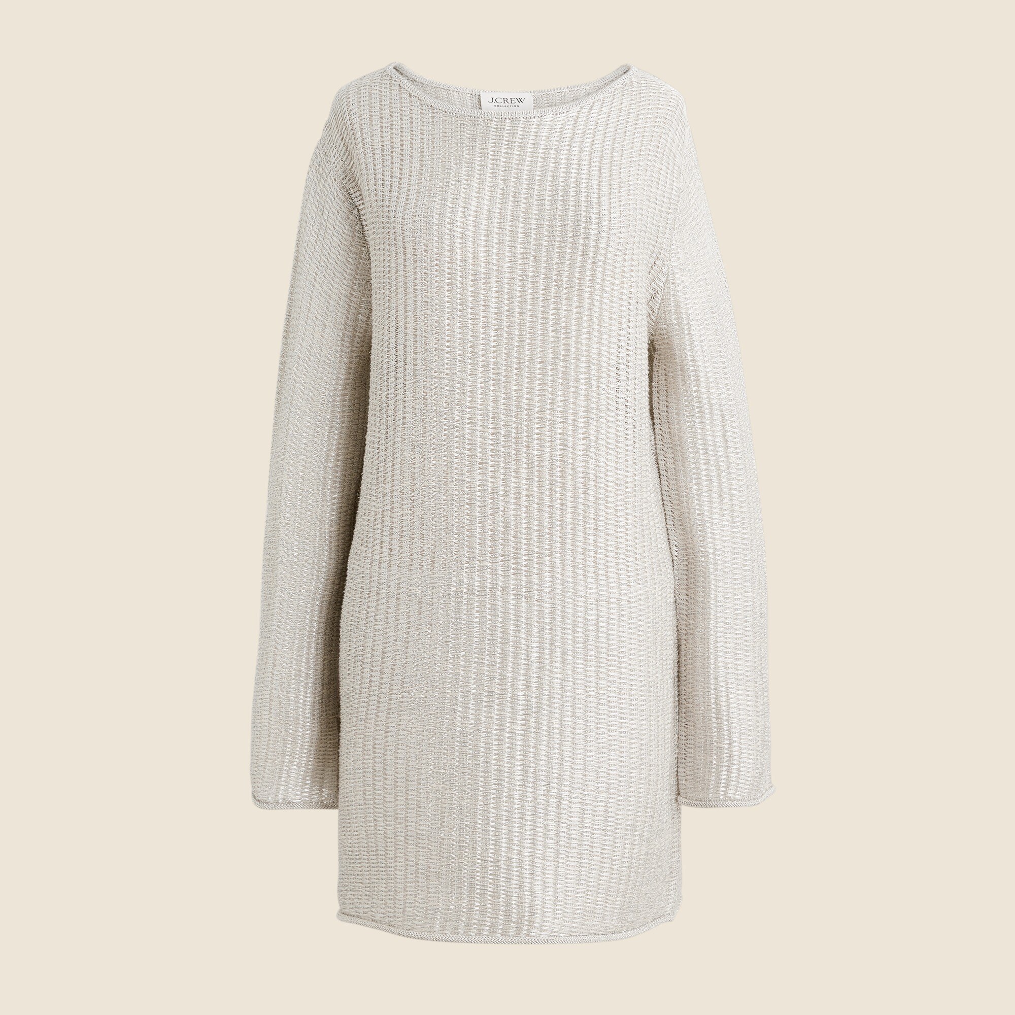 Collection Metallic Open-weave Sweater-dress For Women | J.Crew