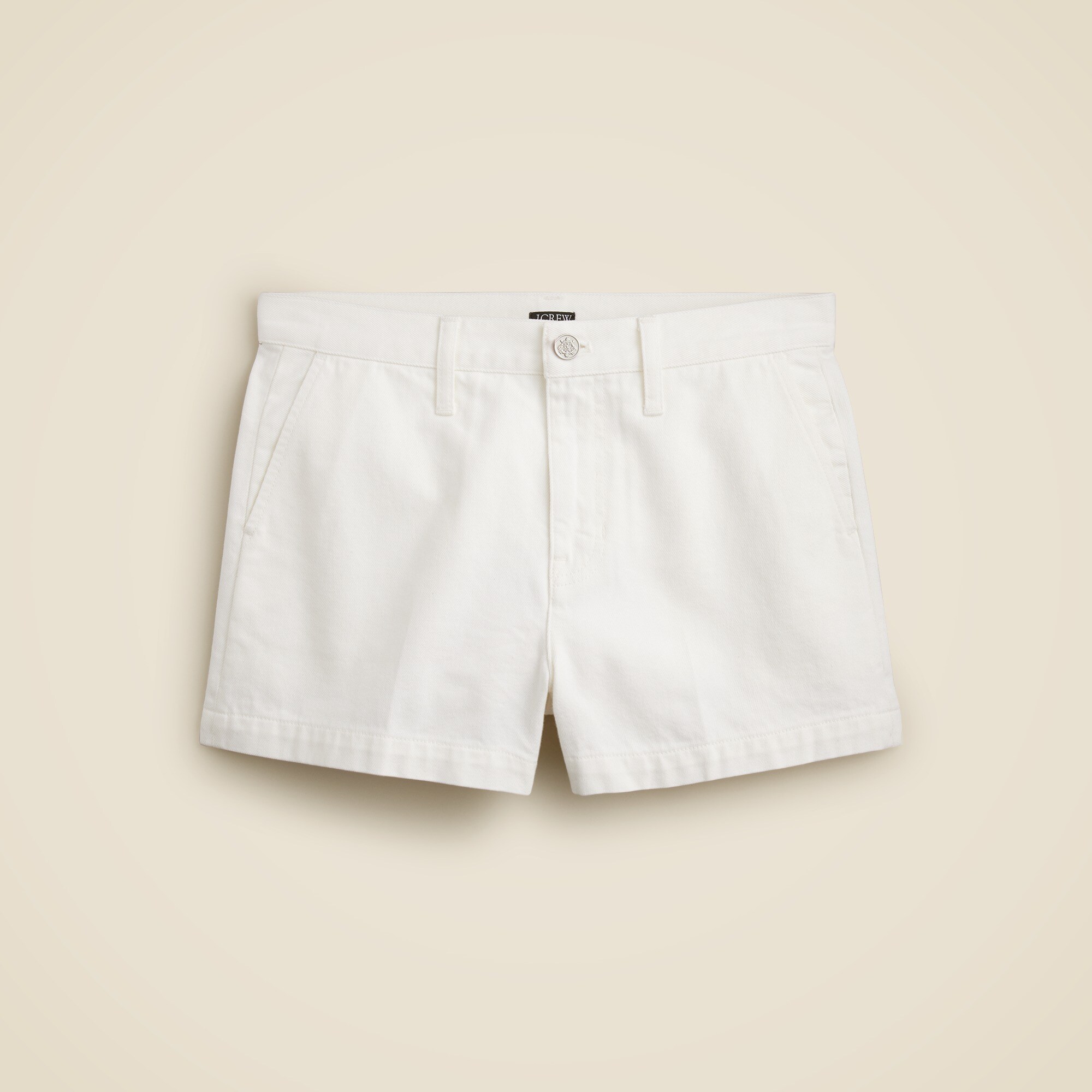 A-line denim short in white