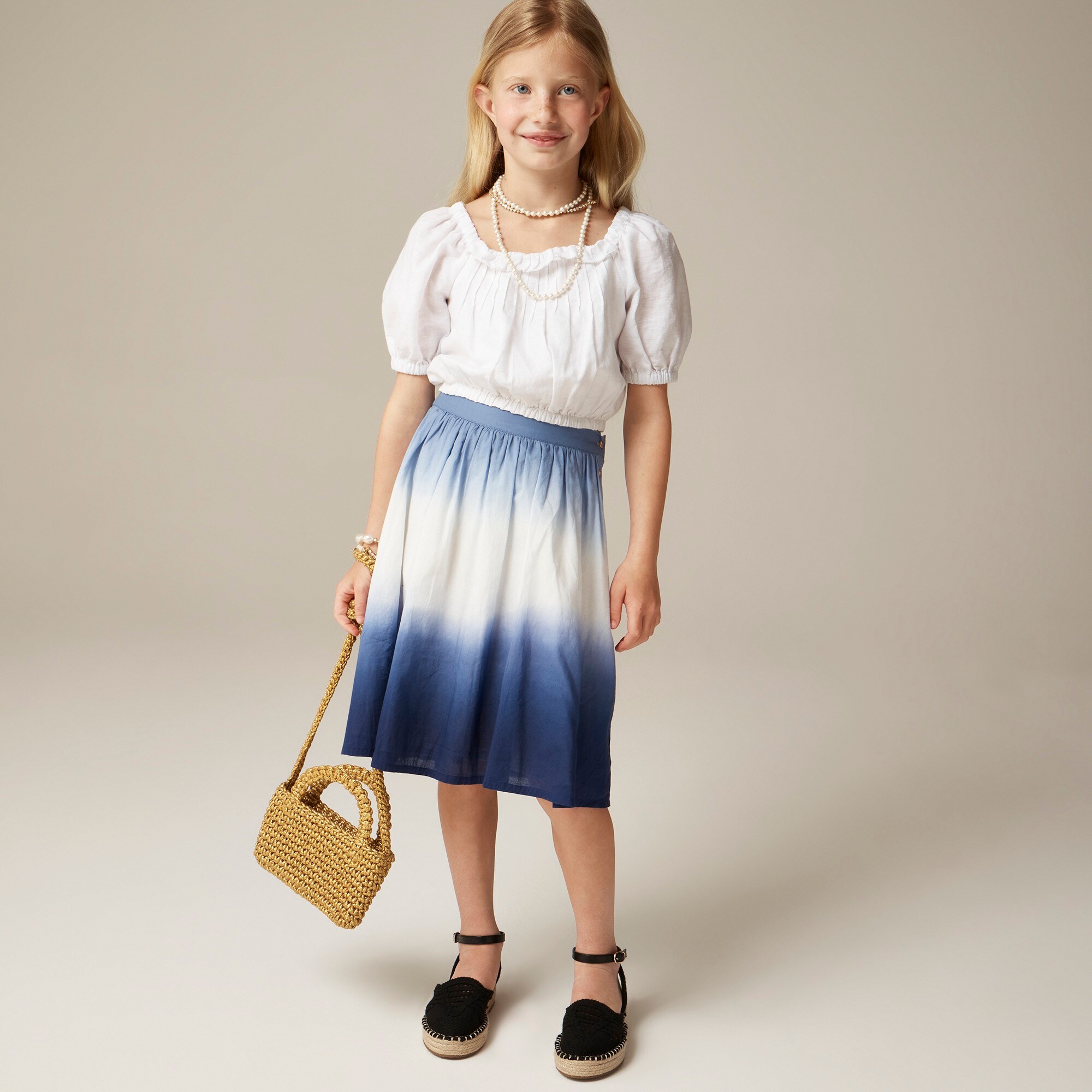  Girls' dip-dye midi skirt