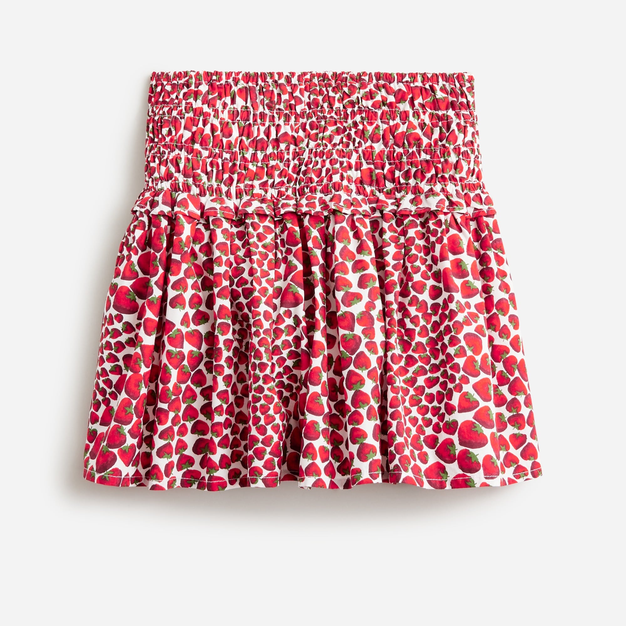  Girls' printed smocked skirt in cotton poplin