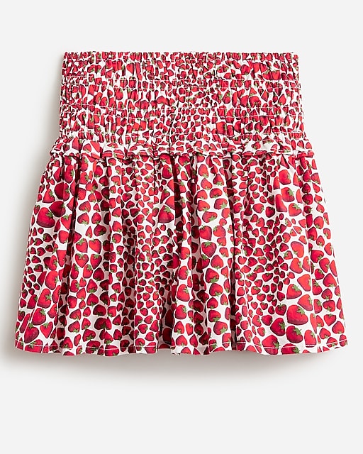 girls Girls' printed smocked skirt in cotton poplin
