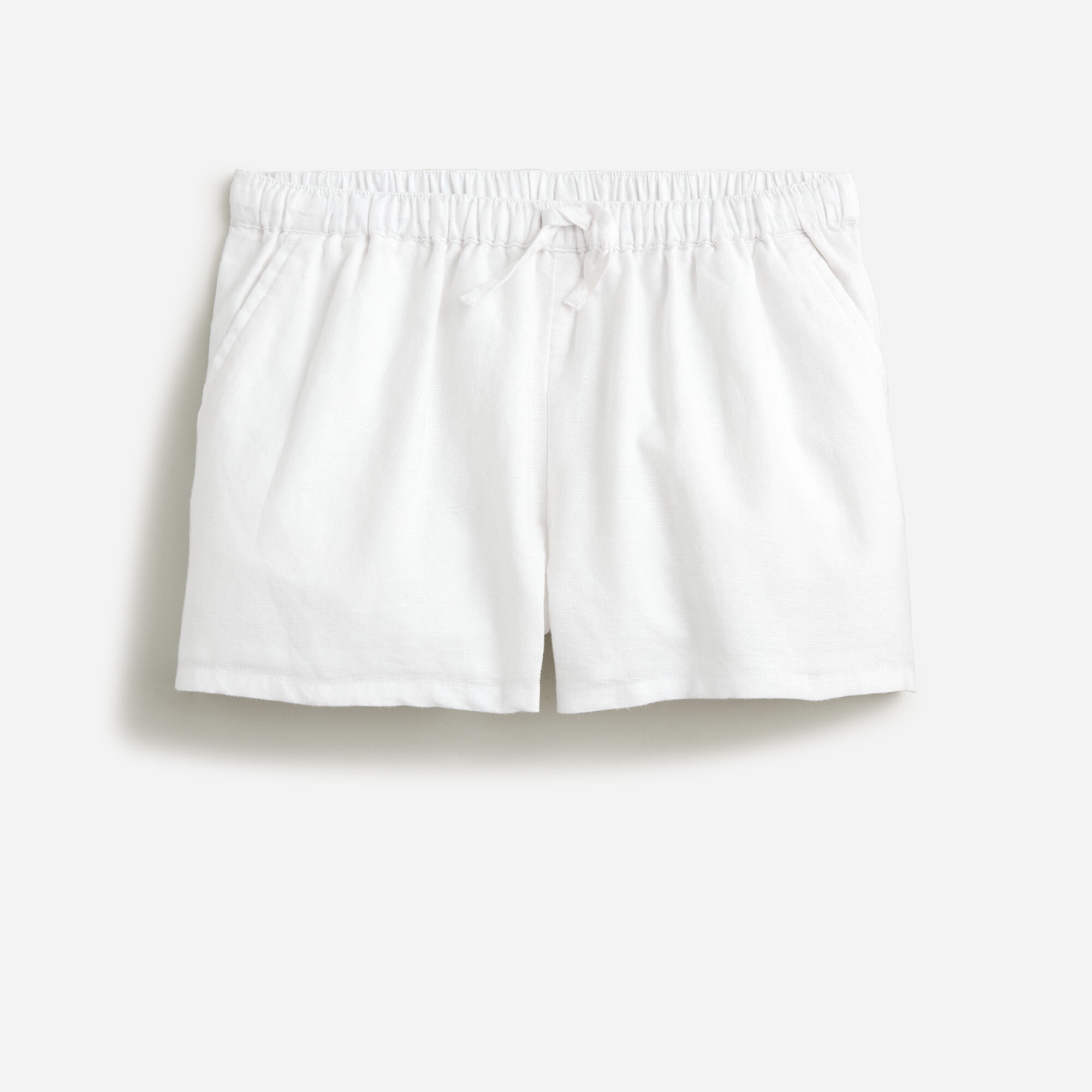  Girls' pull-on short in linen-cotton blend