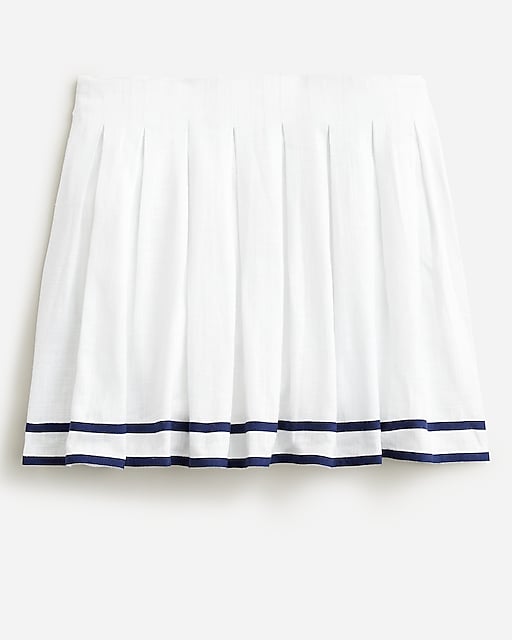 girls Girls' pleated skirt in striped linen blend