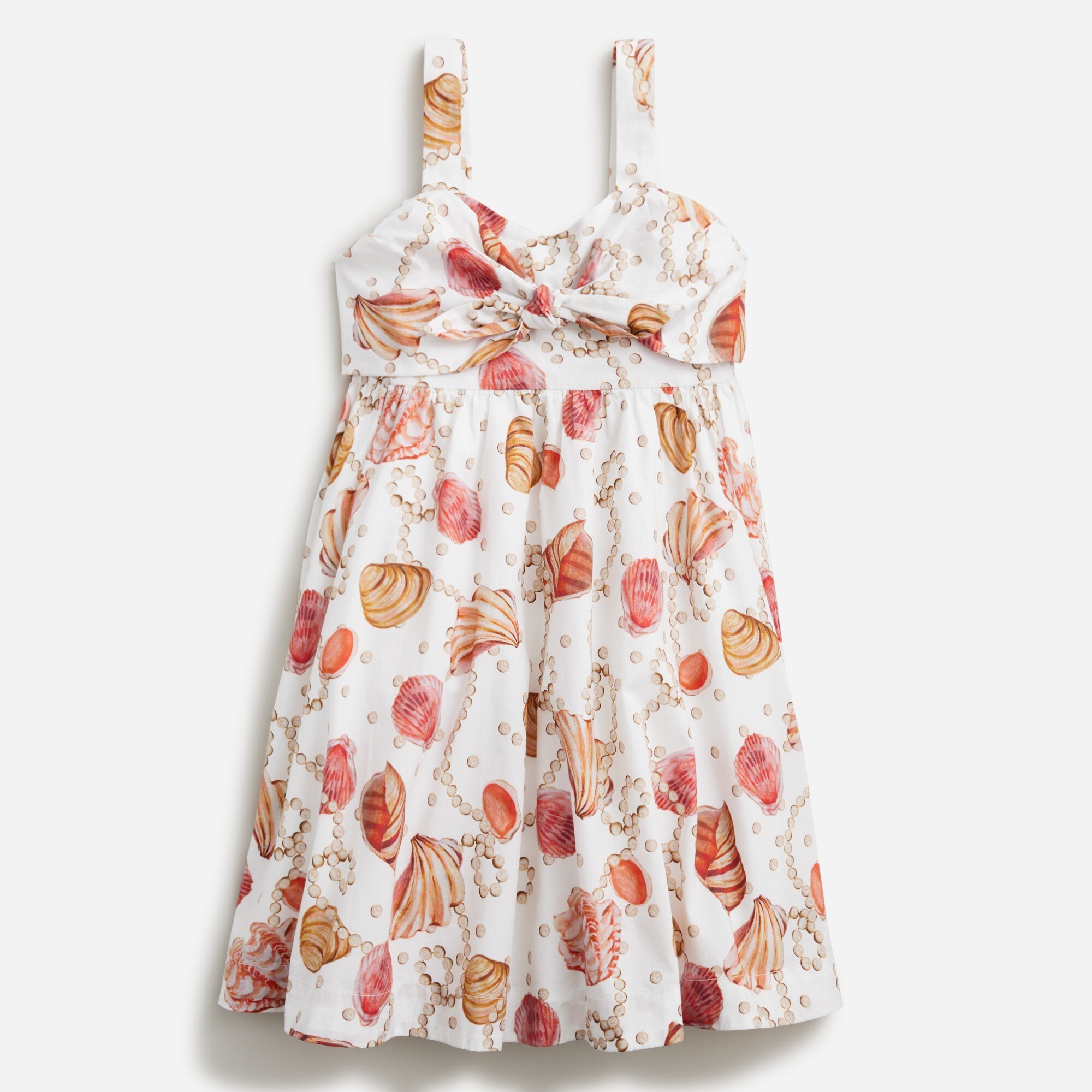 girls Girls' bow-front dress in painted seashell print