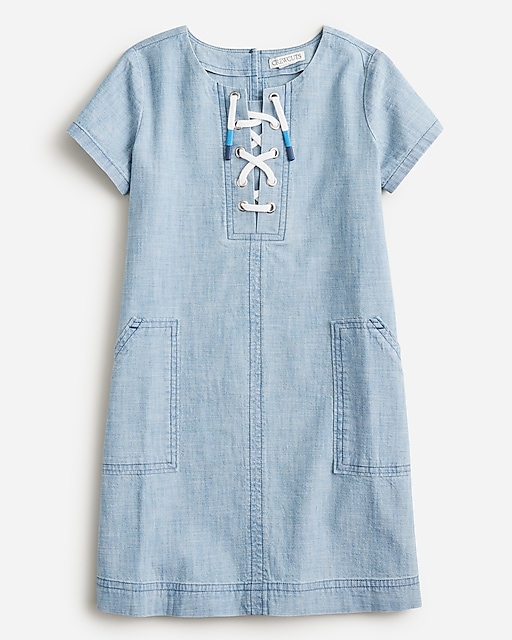  Girls' harbour dress in chambray