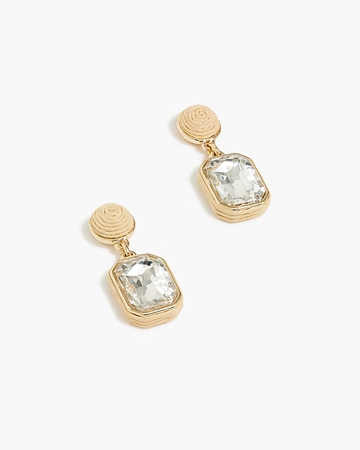 womens Crystal and woven straw statement earrings