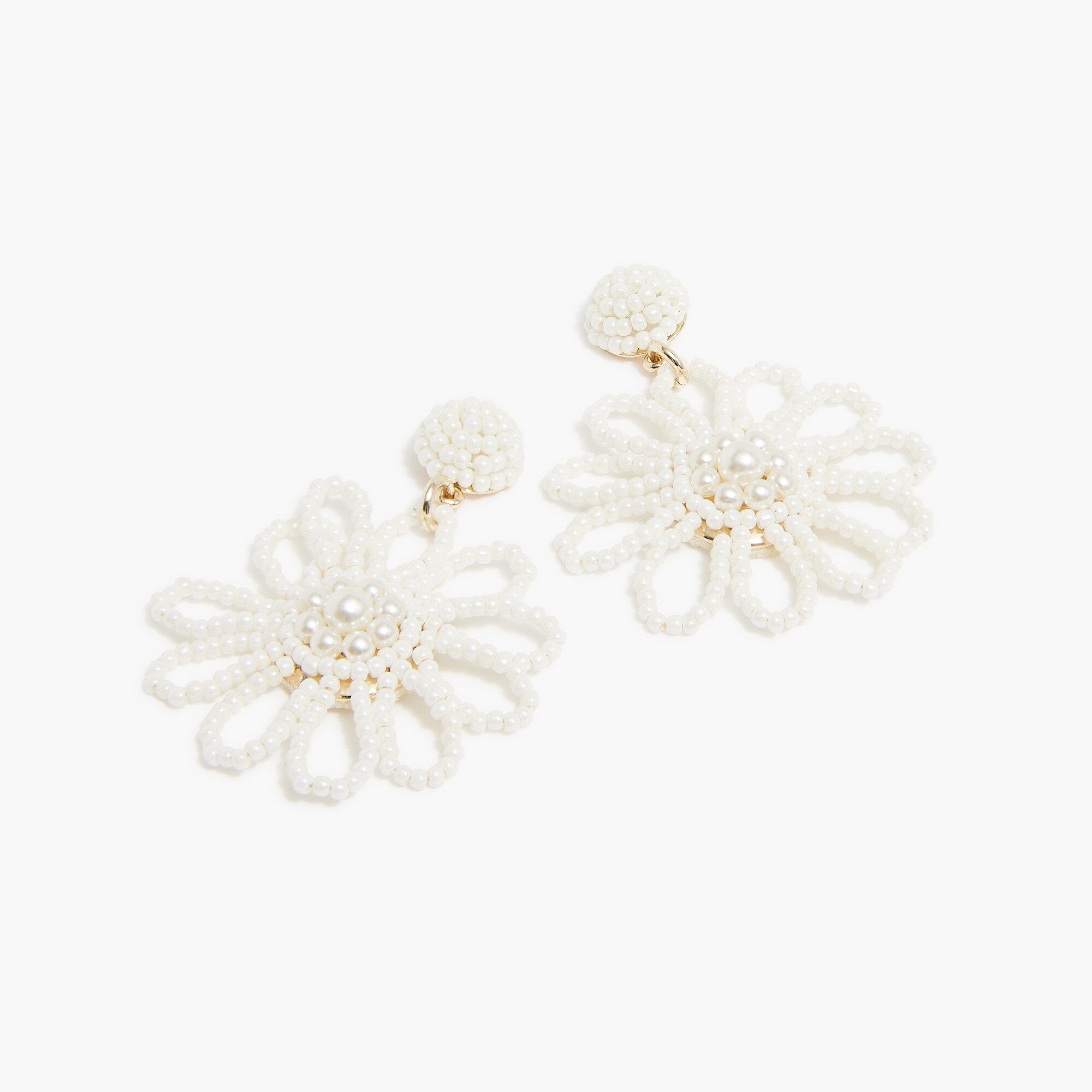 beaded flower statement earrings for women
