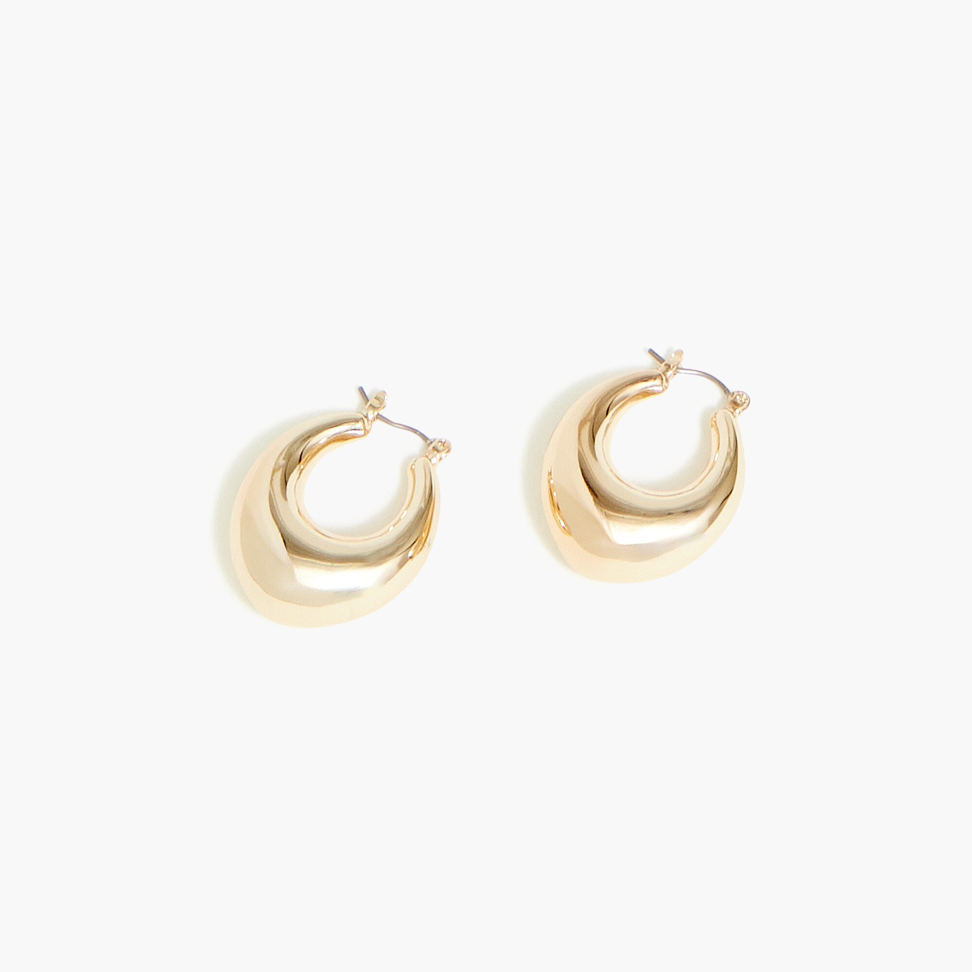 womens Oval puff hoop earrings