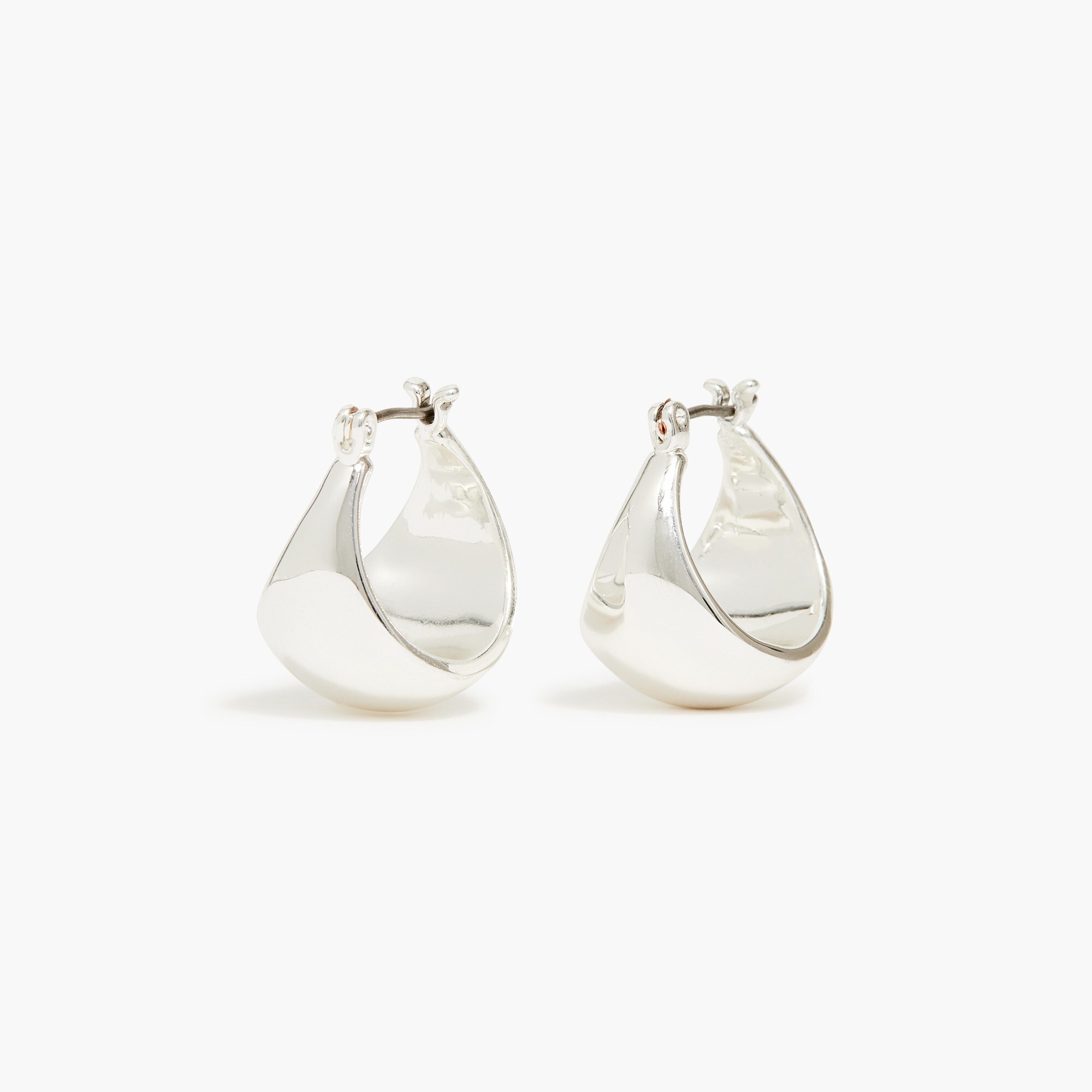 Silver triangle hoop earrings